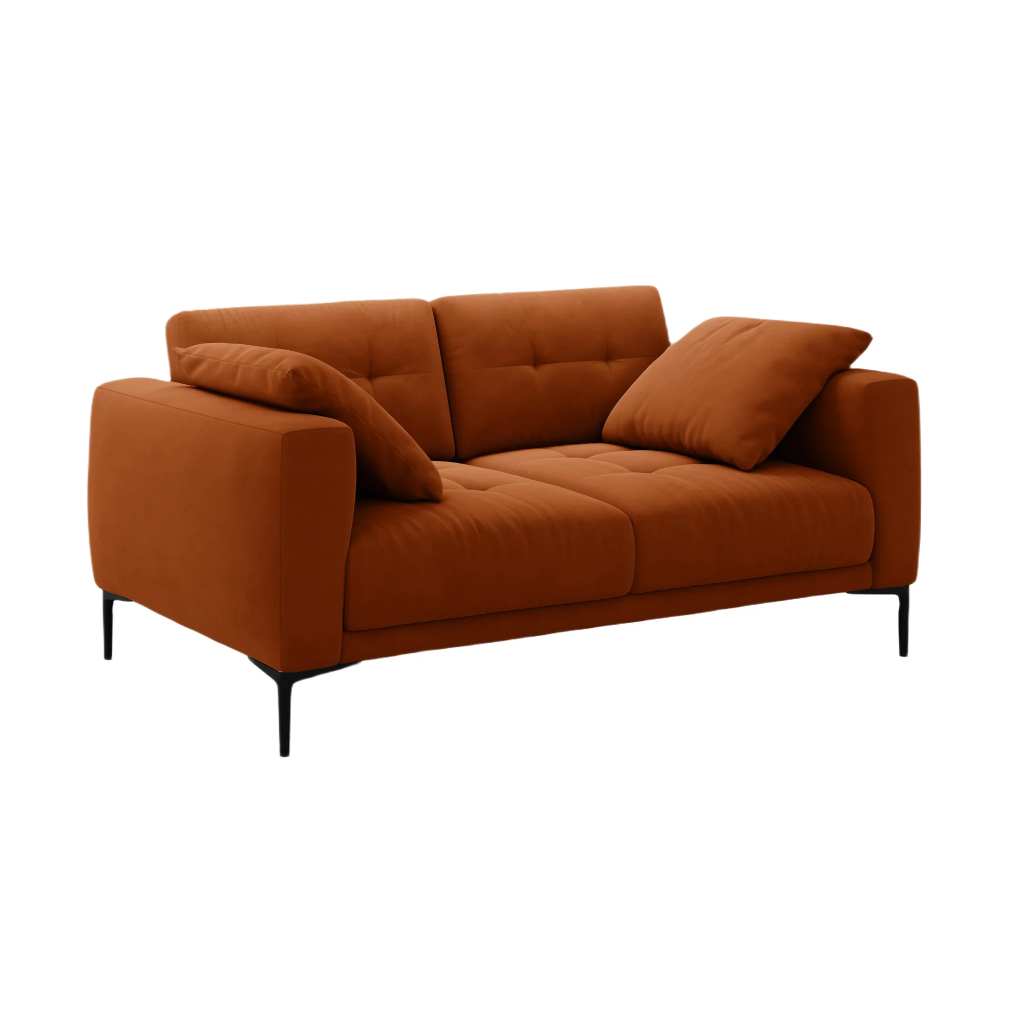 Sofa aksamitna 2-osobowa BEMY terracotta