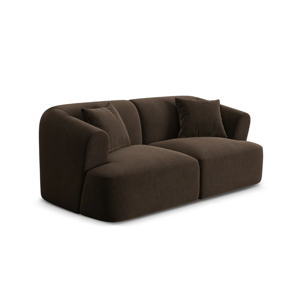 Sofa aksamitna 2-osobowa CAMPI czekoladowy