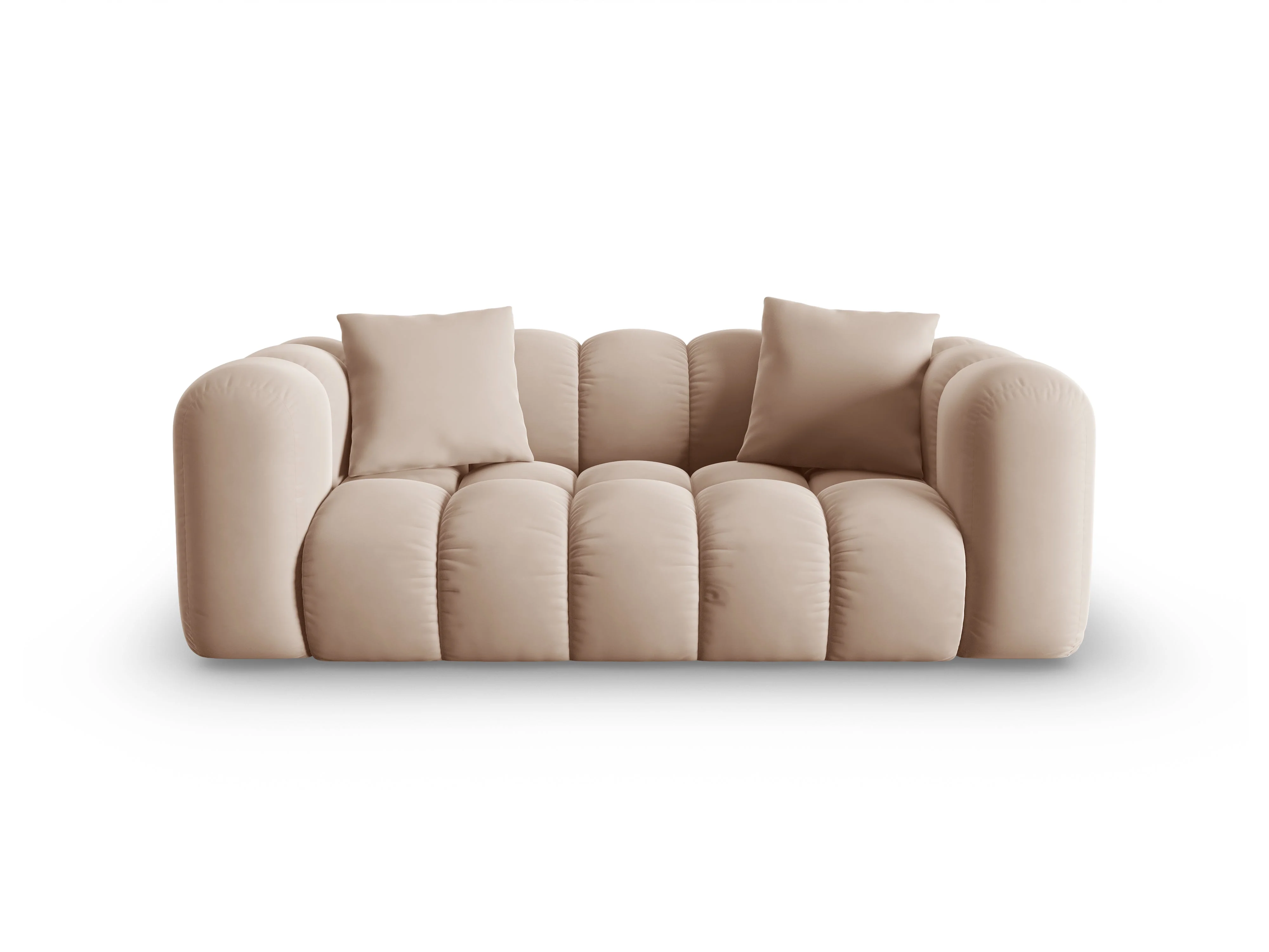 Sofa aksamitna 2-osobowa HALLEY beżowy - Image 3