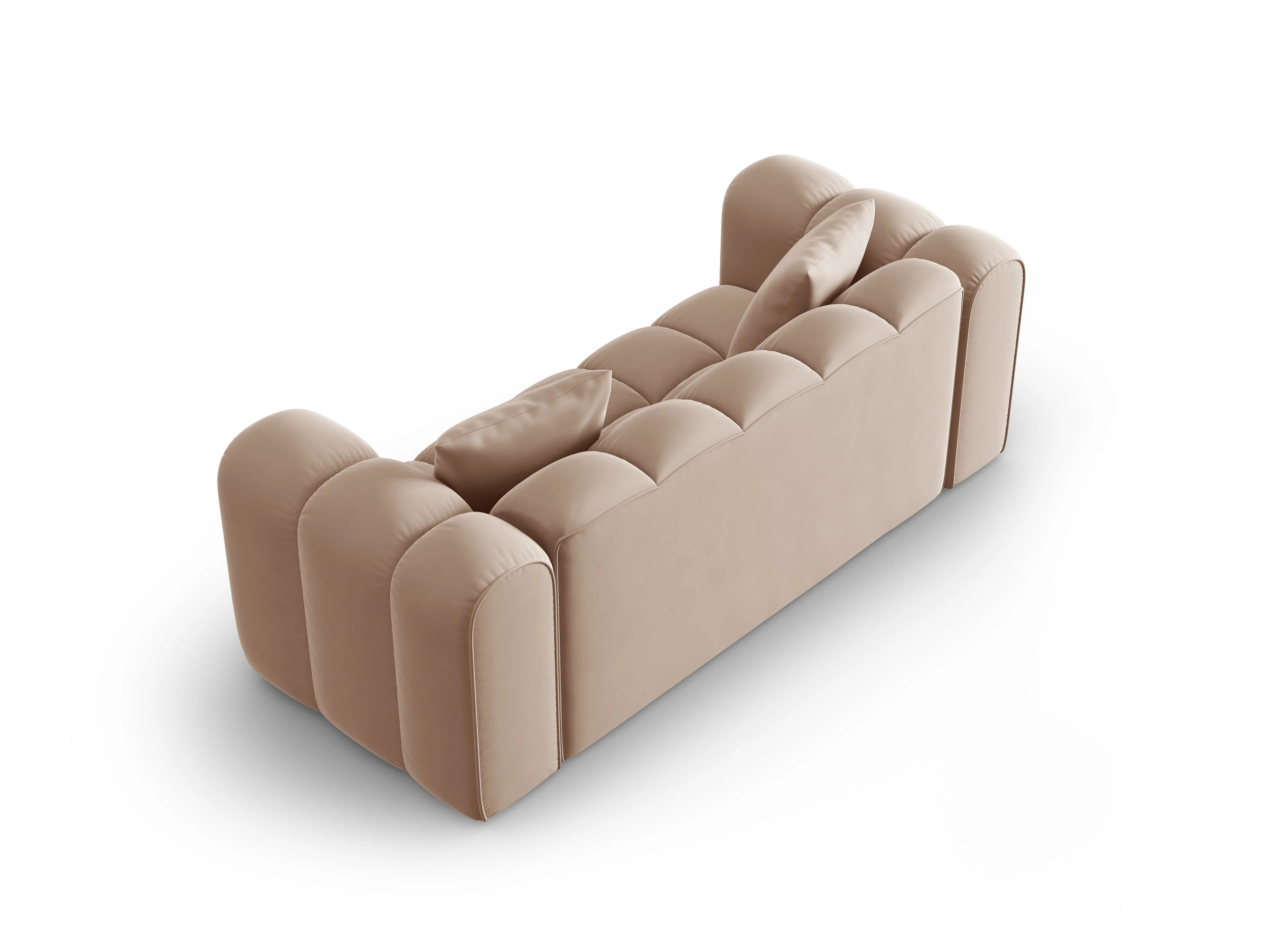 Sofa aksamitna 2-osobowa HALLEY beżowy - Image 4