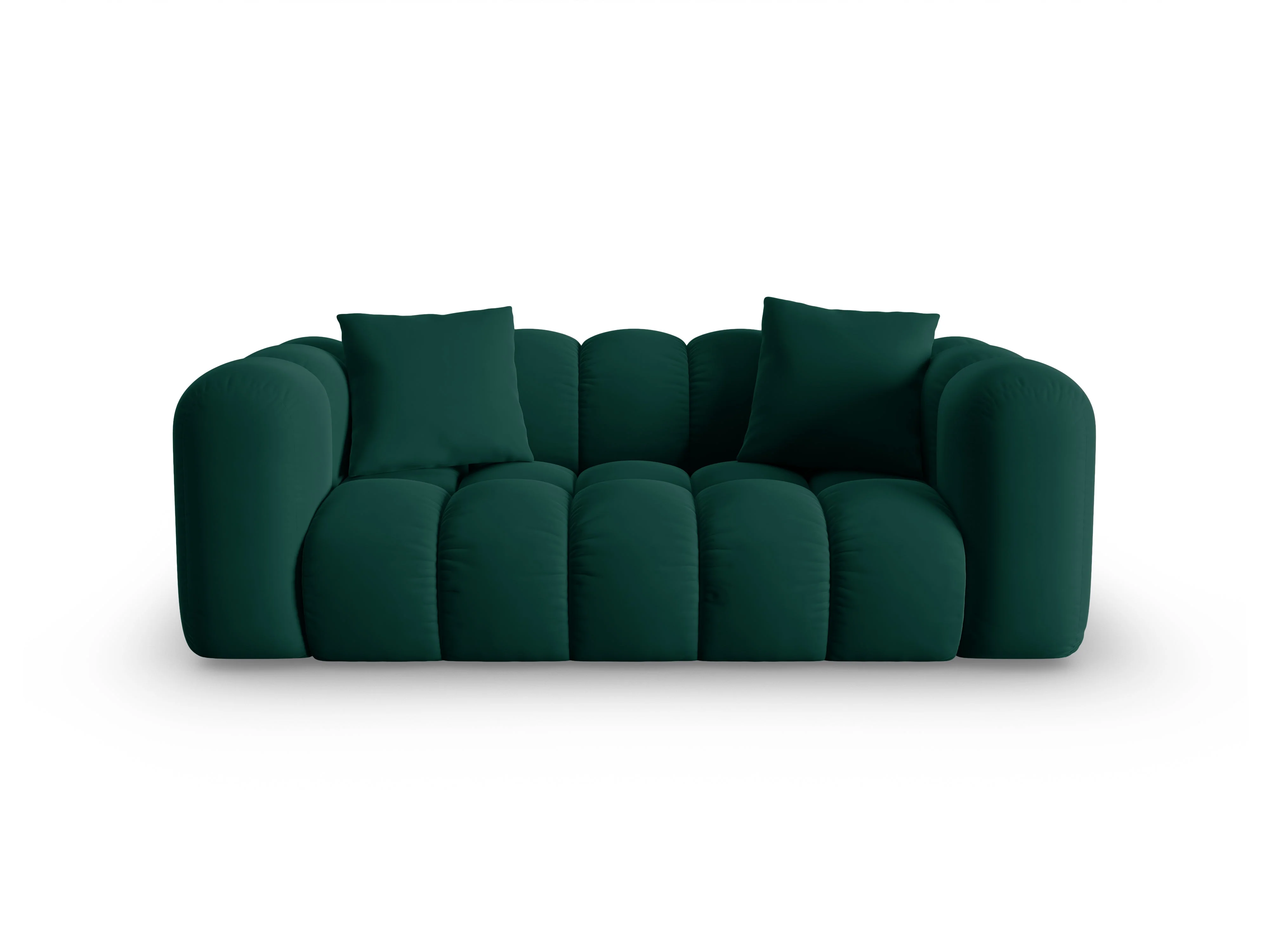 Sofa aksamitna 2-osobowa HALLEY butelkowa zieleń - Image 3