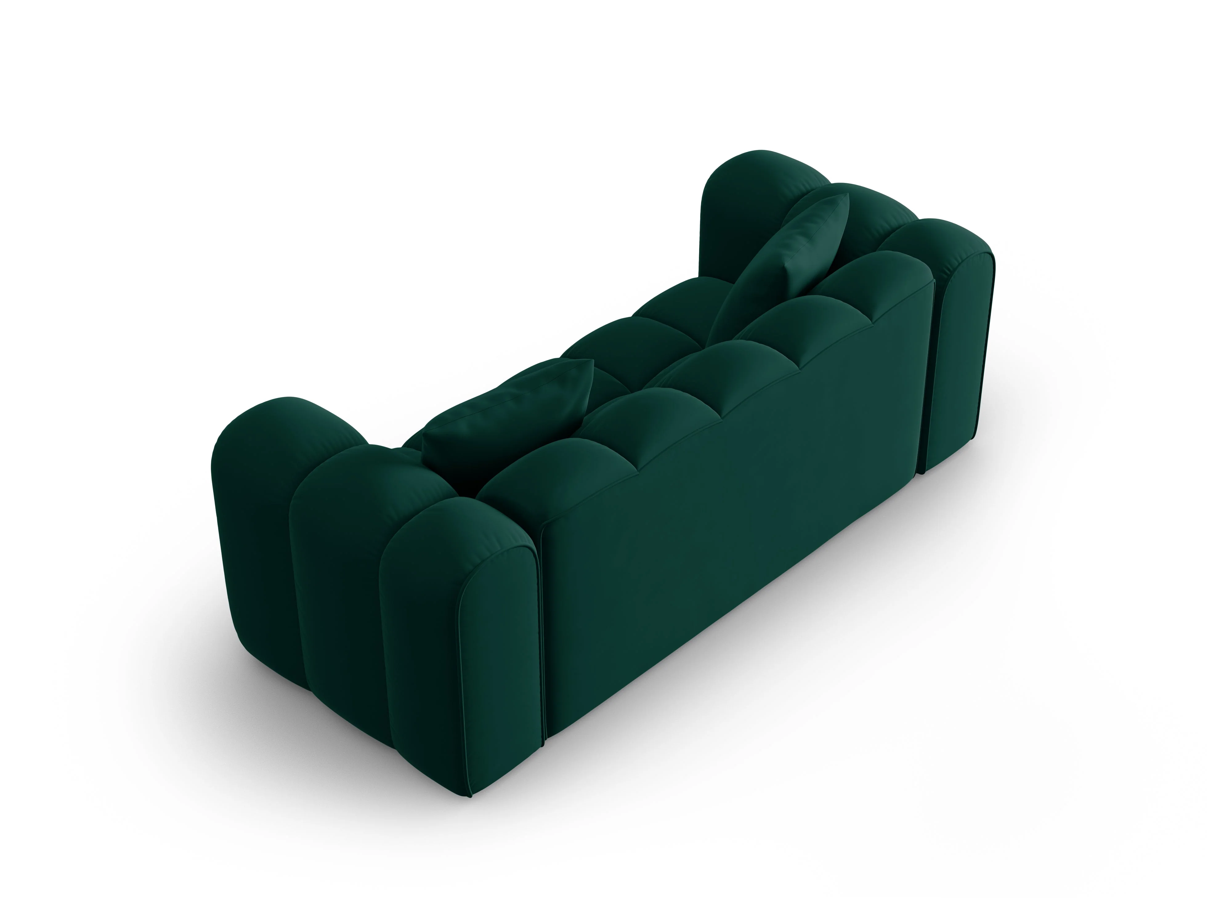 Sofa aksamitna 2-osobowa HALLEY butelkowa zieleń - Image 4