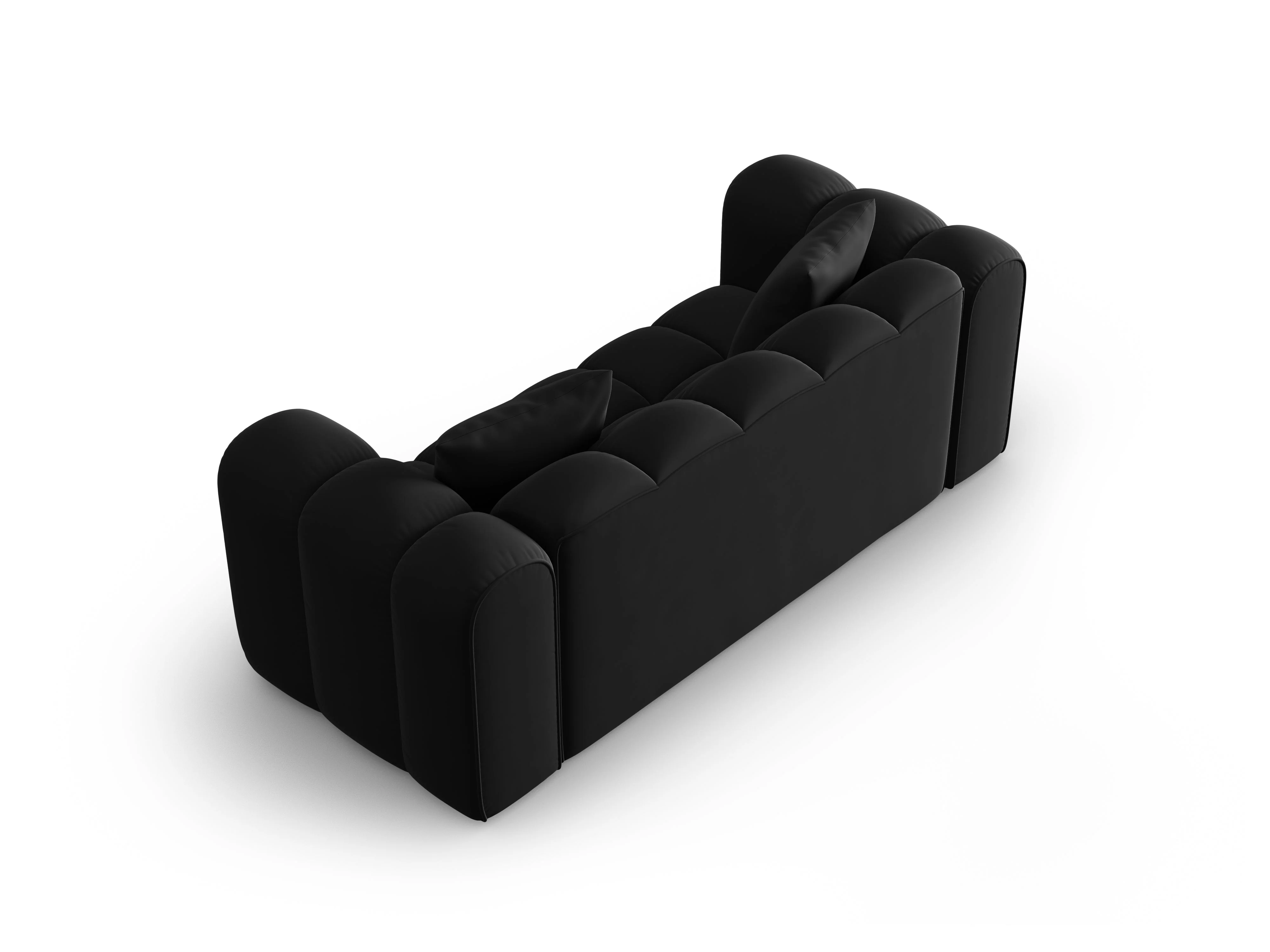 Sofa aksamitna 2-osobowa HALLEY czarny - Image 4