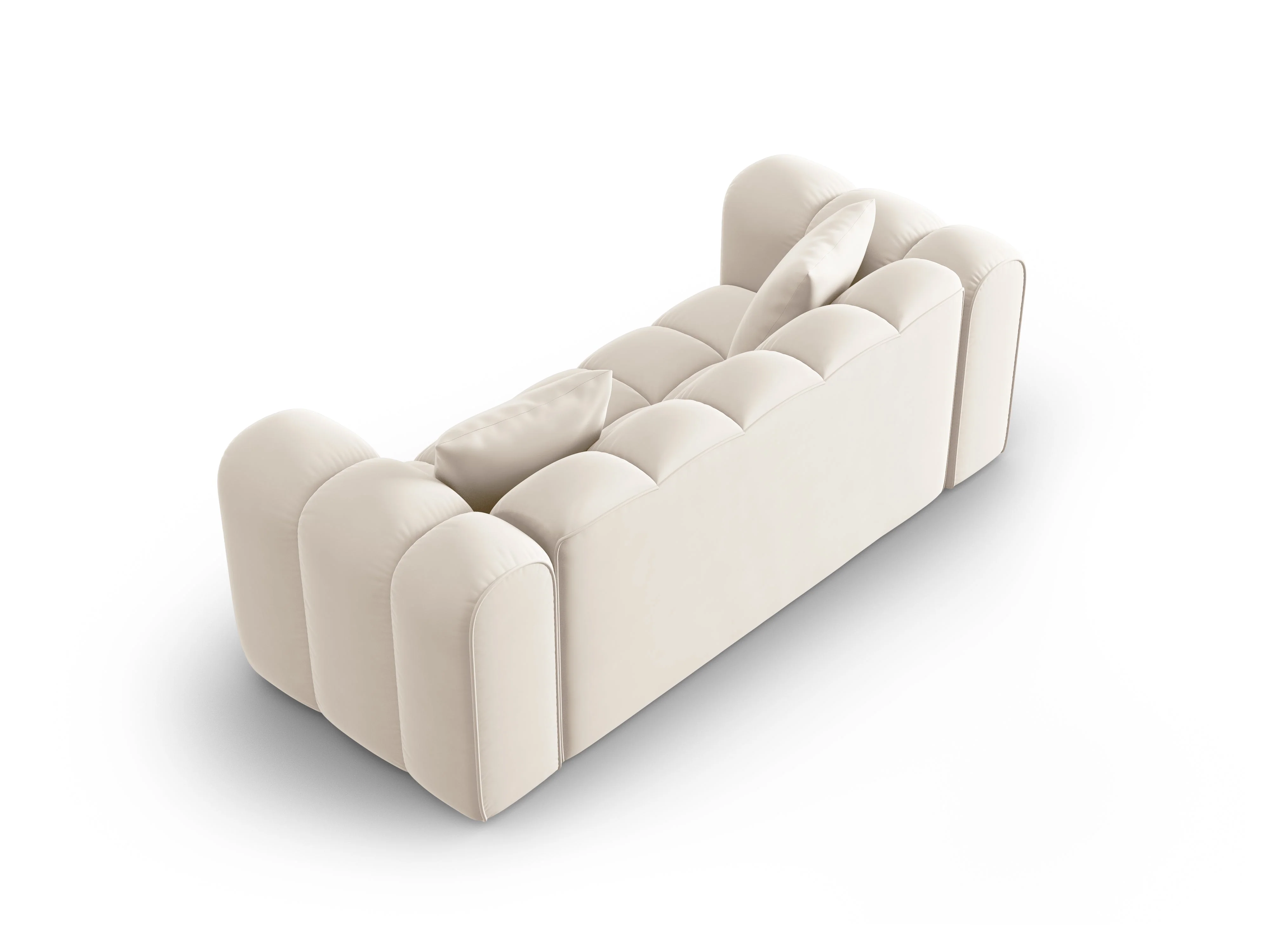 Sofa aksamitna 2-osobowa HALLEY jasnobeżowy - Image 4