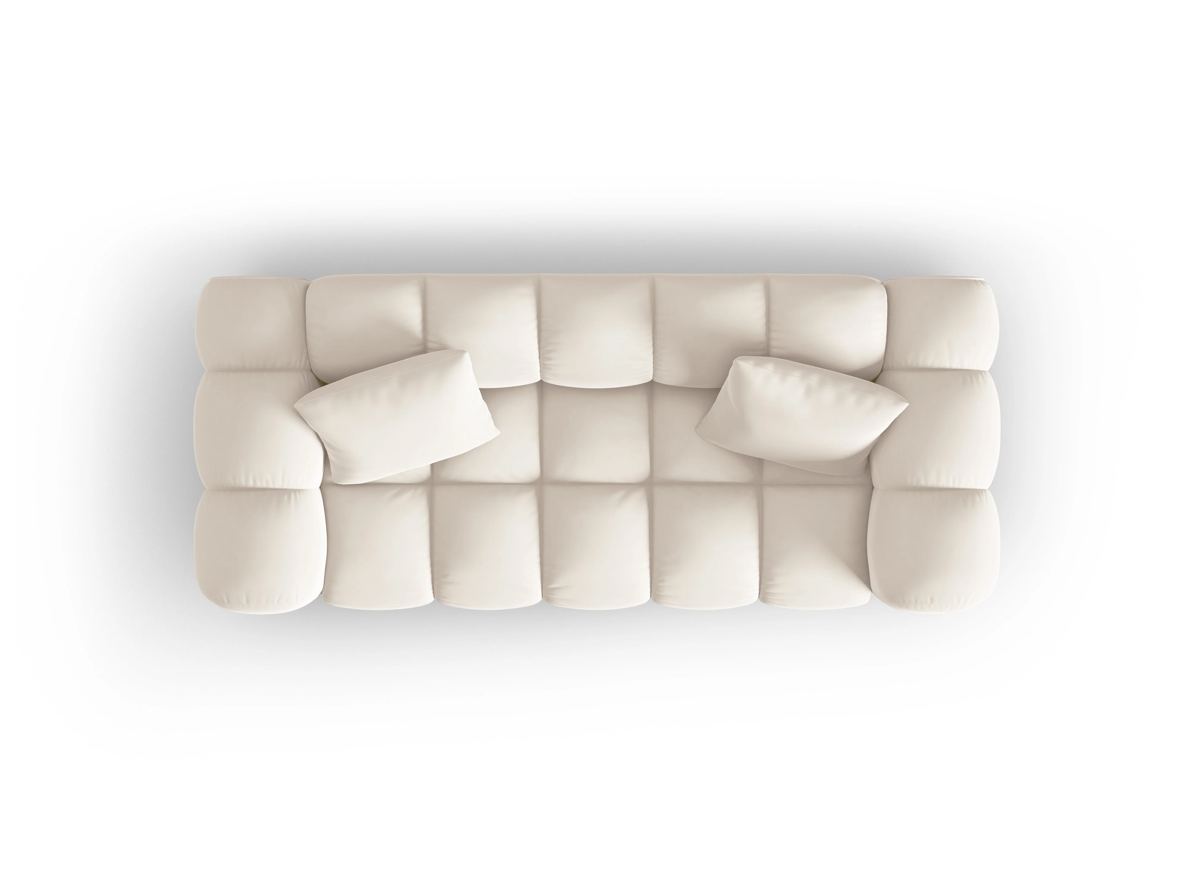 Sofa aksamitna 2-osobowa HALLEY jasnobeżowy - Image 5