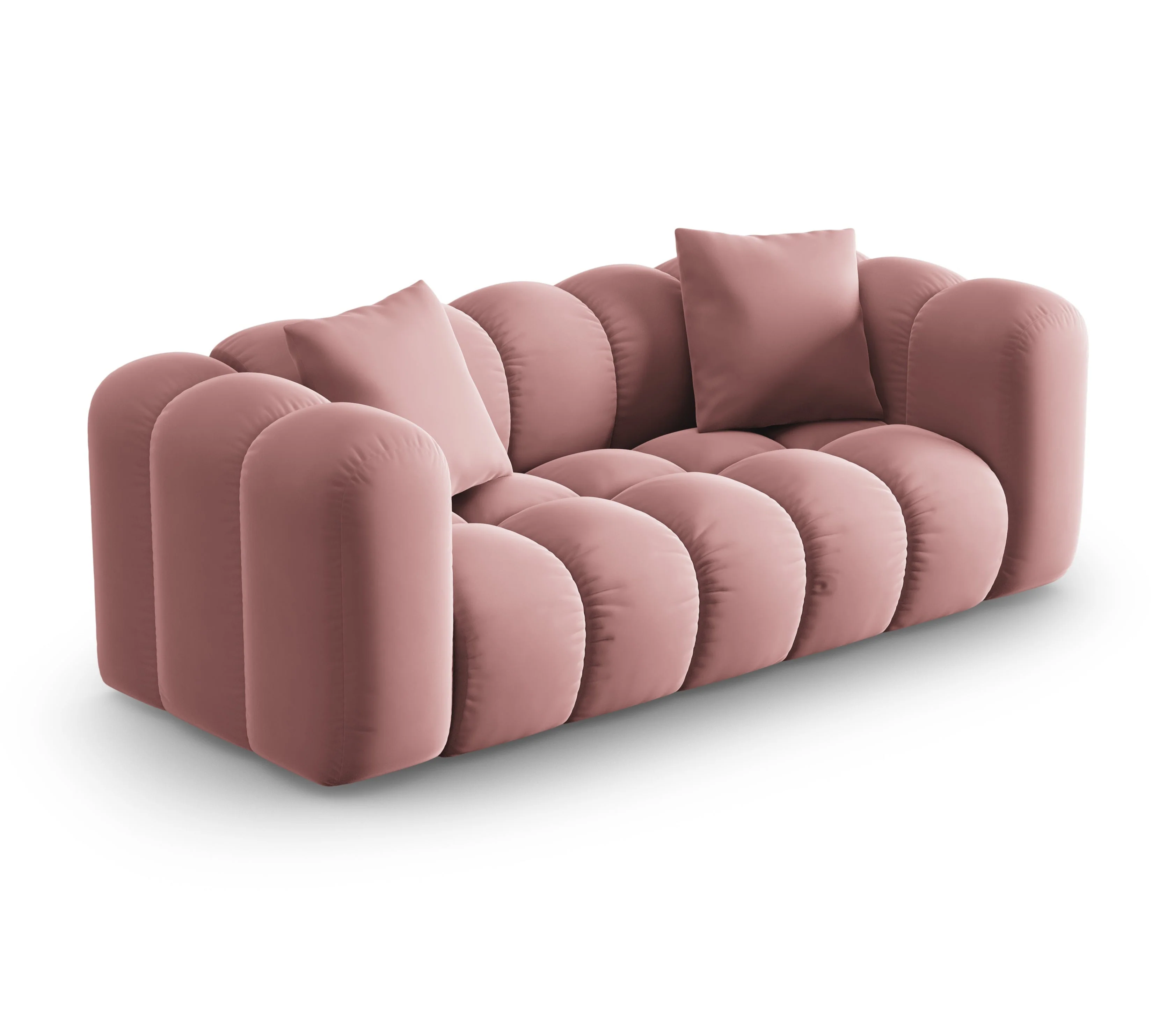 Sofa aksamitna 2-osobowa HALLEY różowy