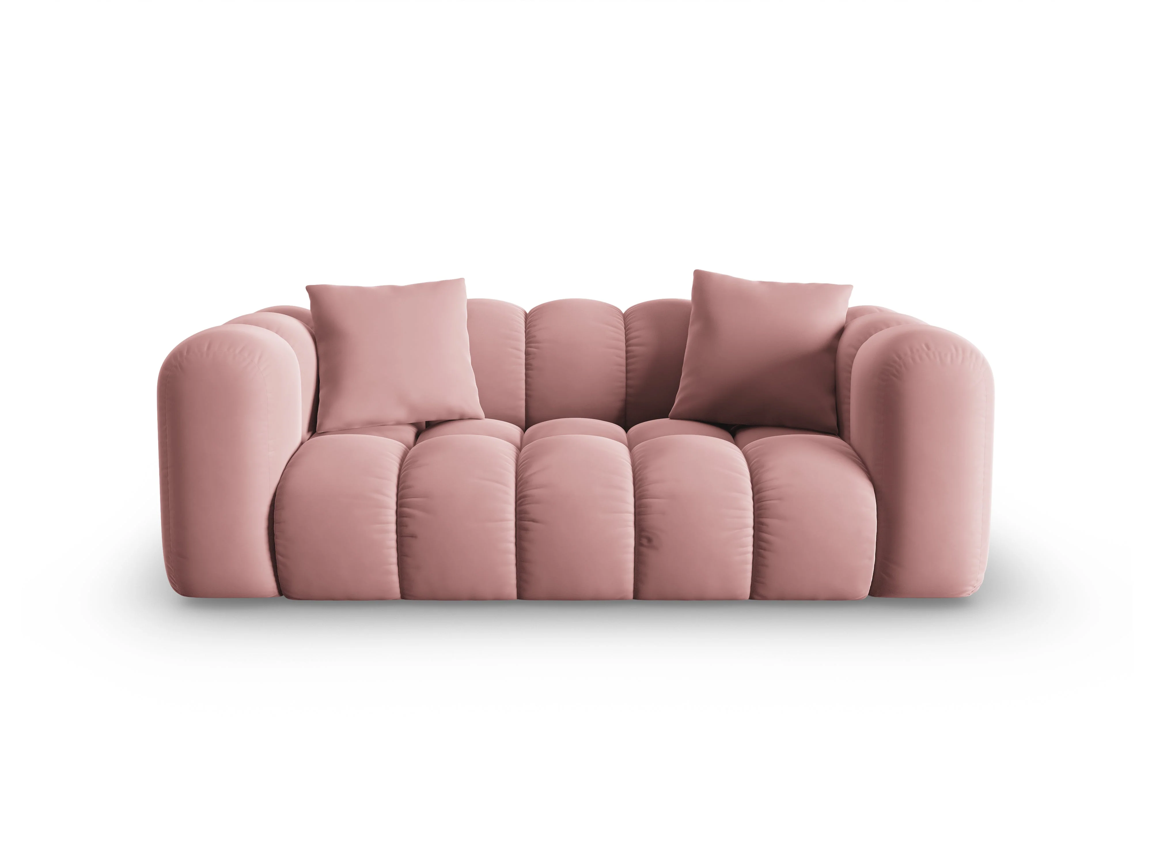 Sofa aksamitna 2-osobowa HALLEY różowy - Image 3