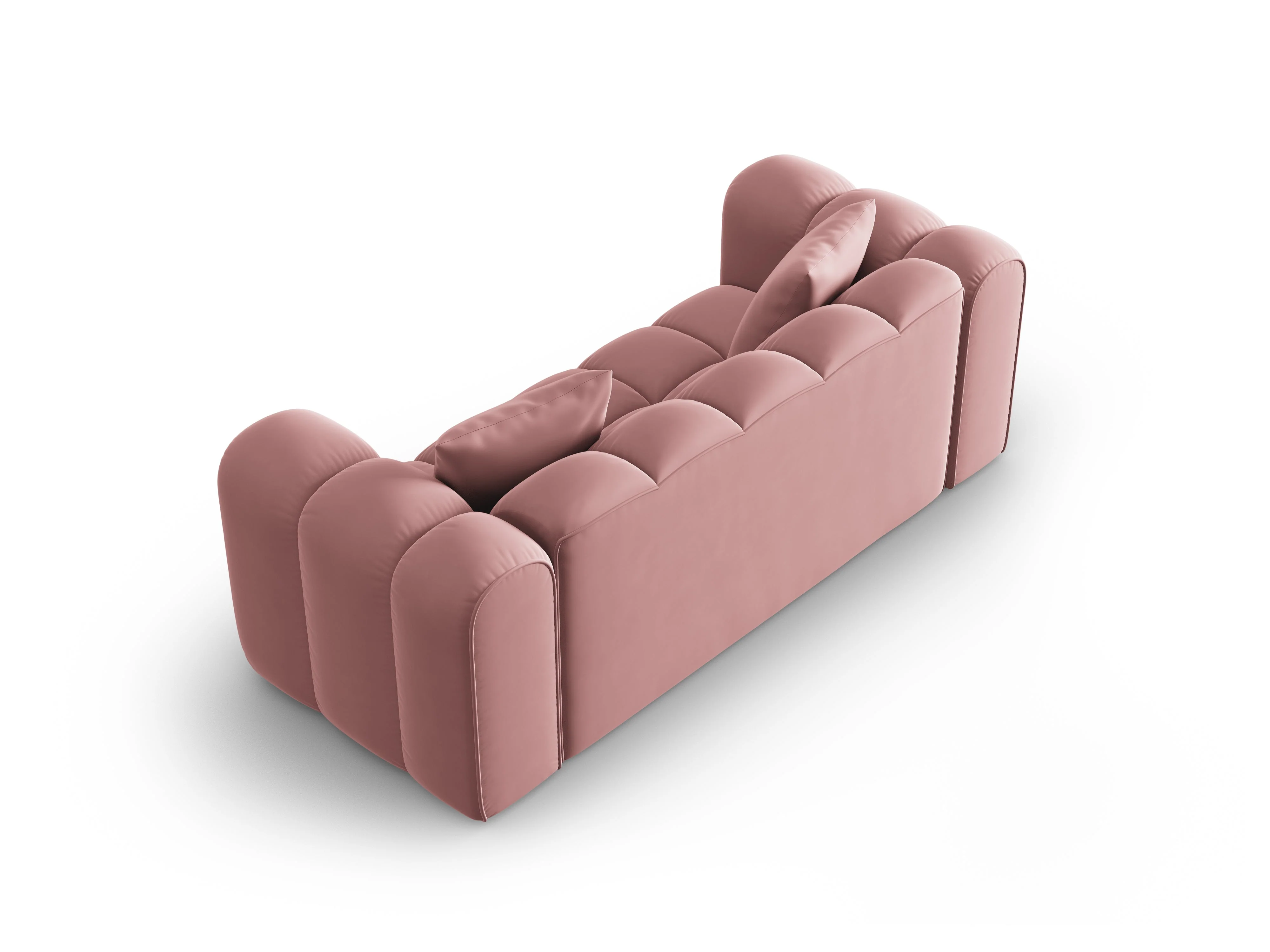 Sofa aksamitna 2-osobowa HALLEY różowy - Image 4