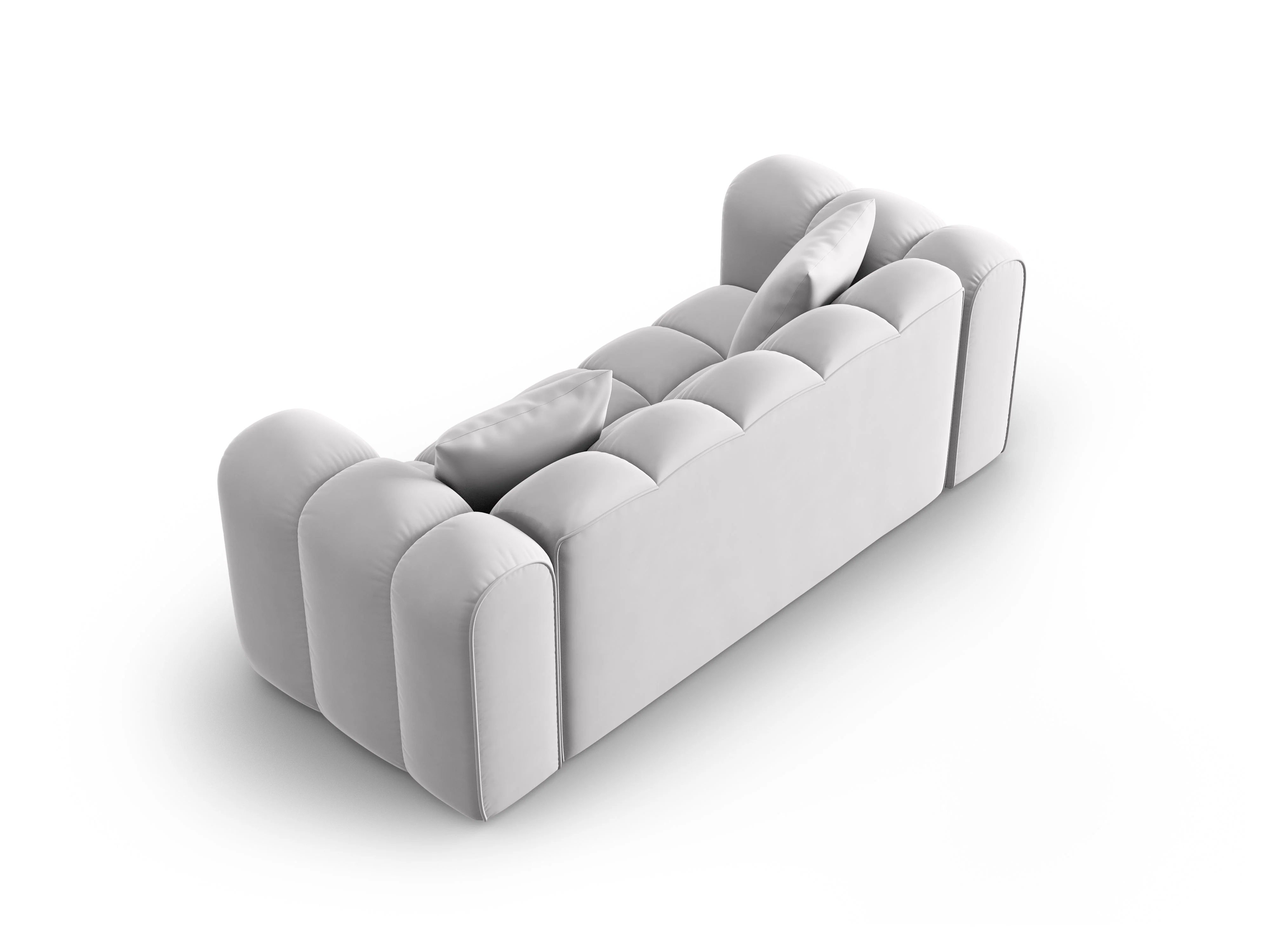 Sofa aksamitna 2-osobowa HALLEY srebrny - Image 4