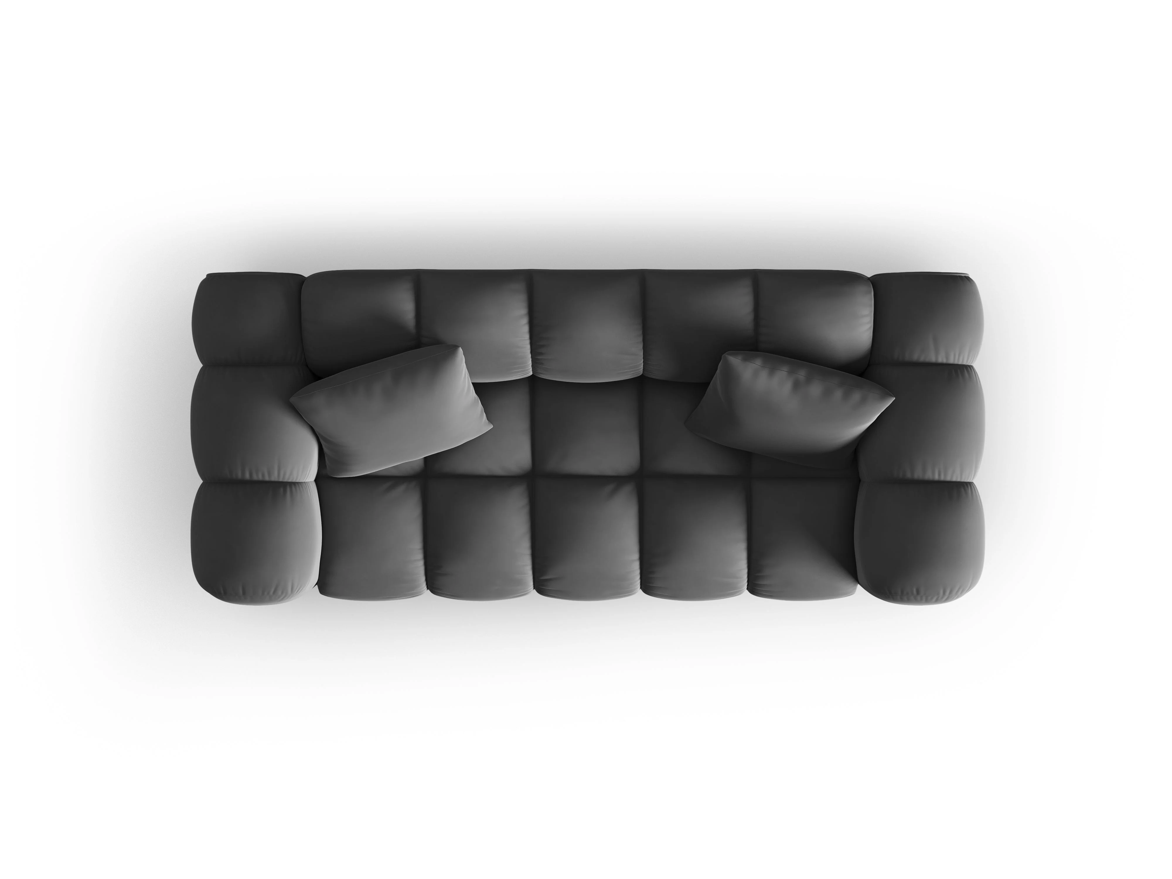 Sofa aksamitna 2-osobowa HALLEY szary - Image 5