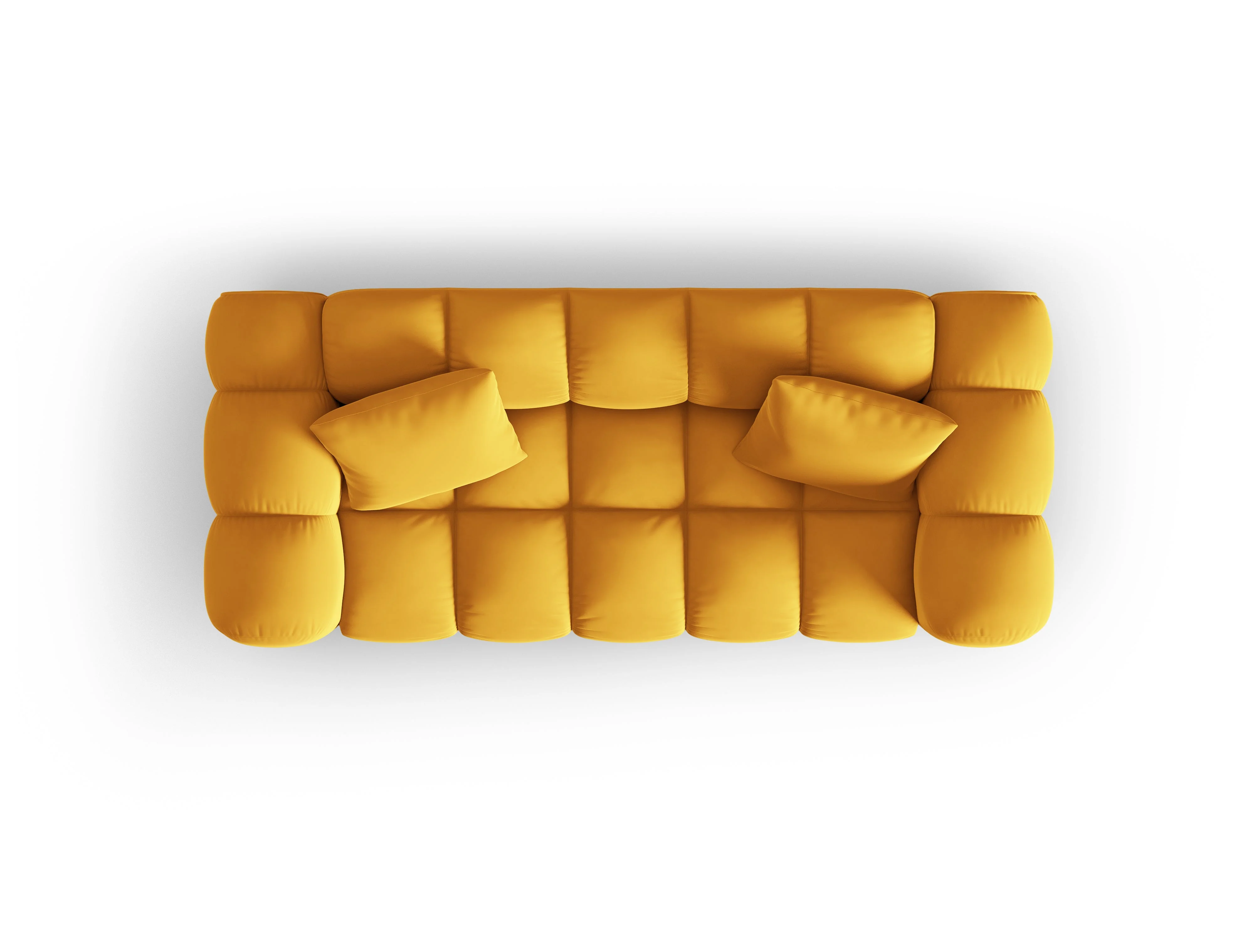 Sofa aksamitna 2-osobowa HALLEY żółty - Image 4