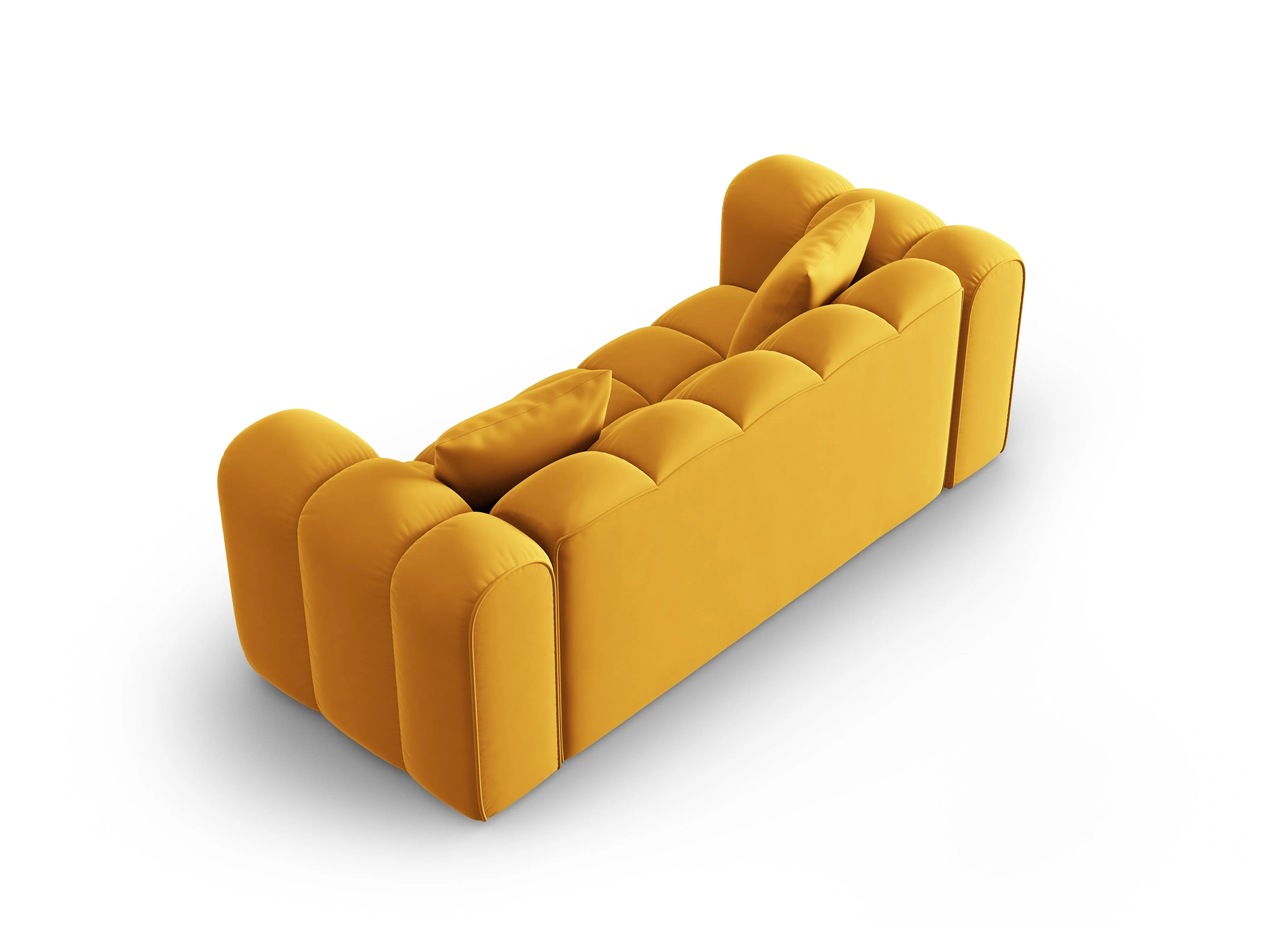 Sofa aksamitna 2-osobowa HALLEY żółty - Image 5