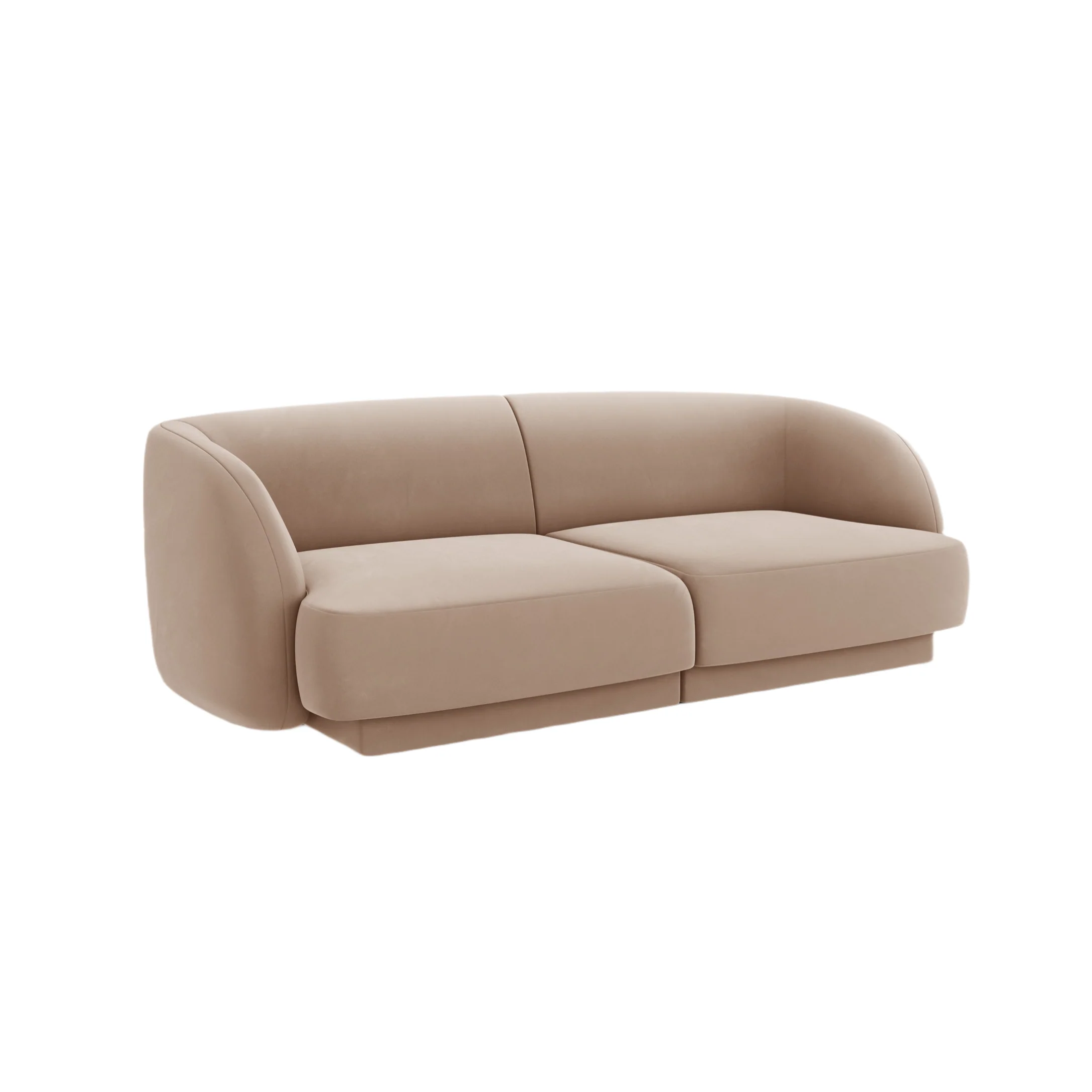 Sofa aksamitna 2-osobowa MILEY cappuccino