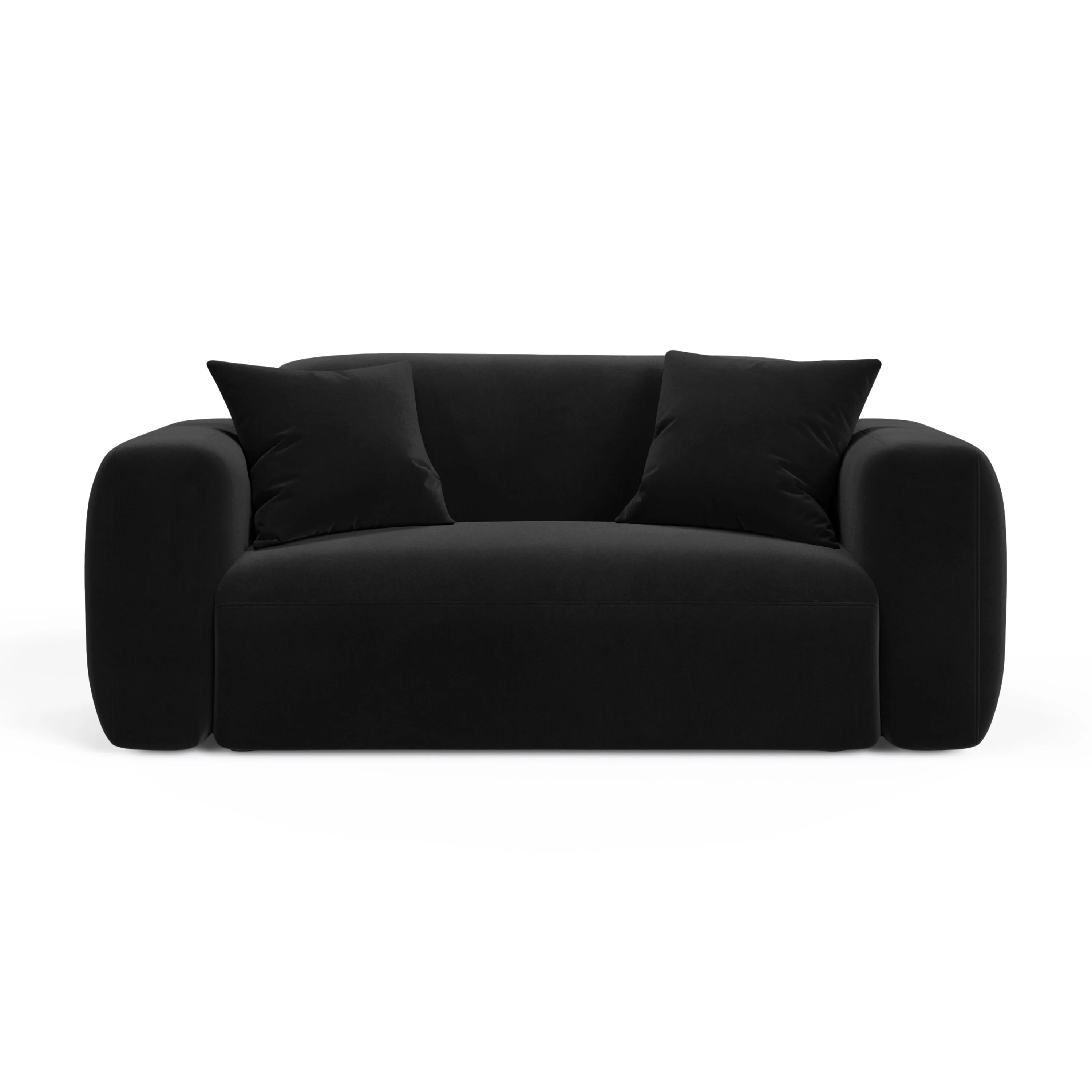 Sofa aksamitna 2-osobowa STRINO czarny - Image 2