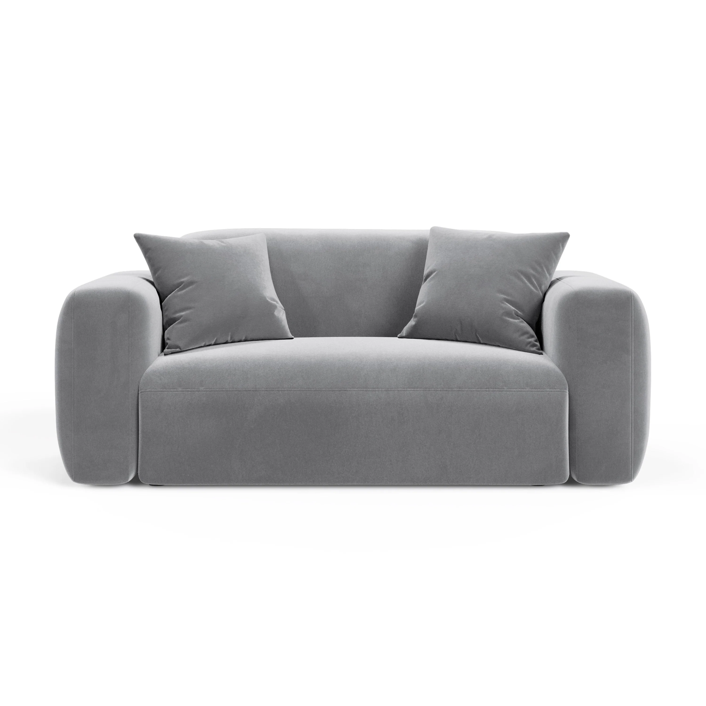 Sofa aksamitna 2-osobowa STRINO szary - Image 3