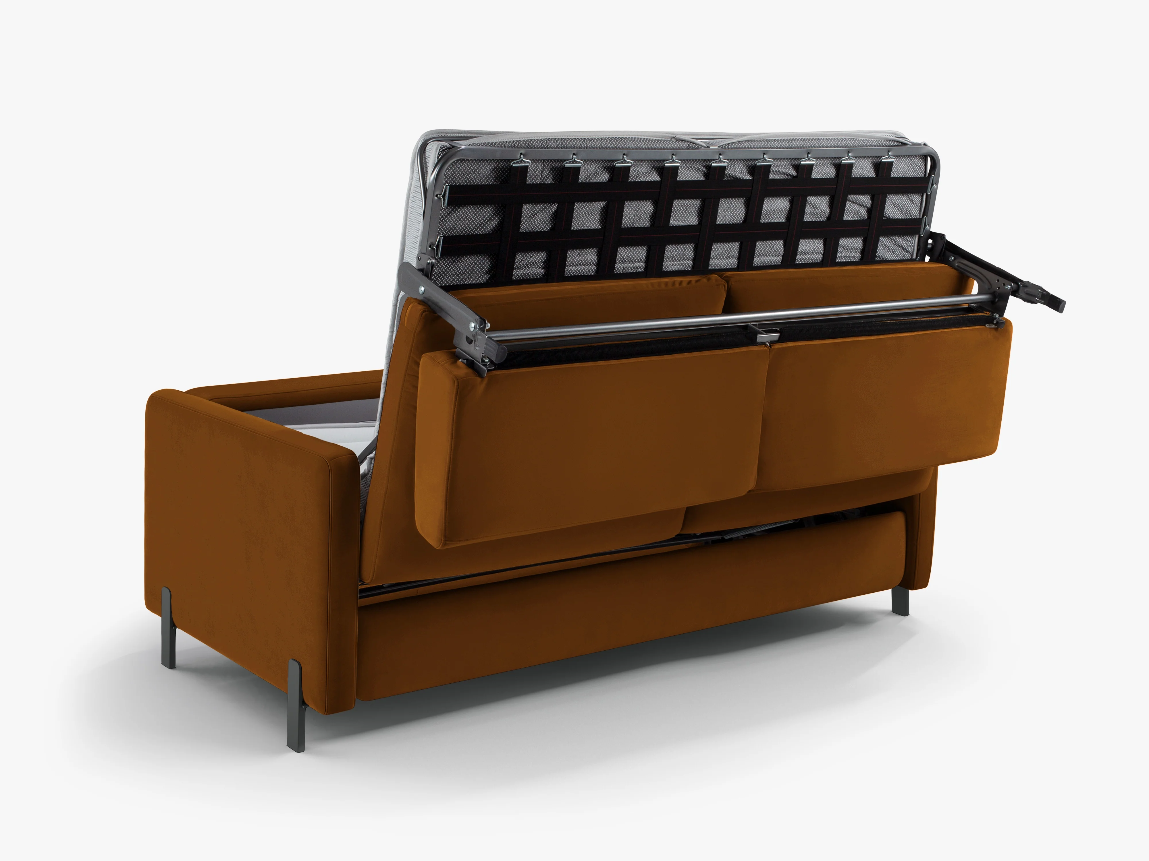 Sofa aksamitna 2-osobowa z funkcją spania GLORIA brązowy - Image 8