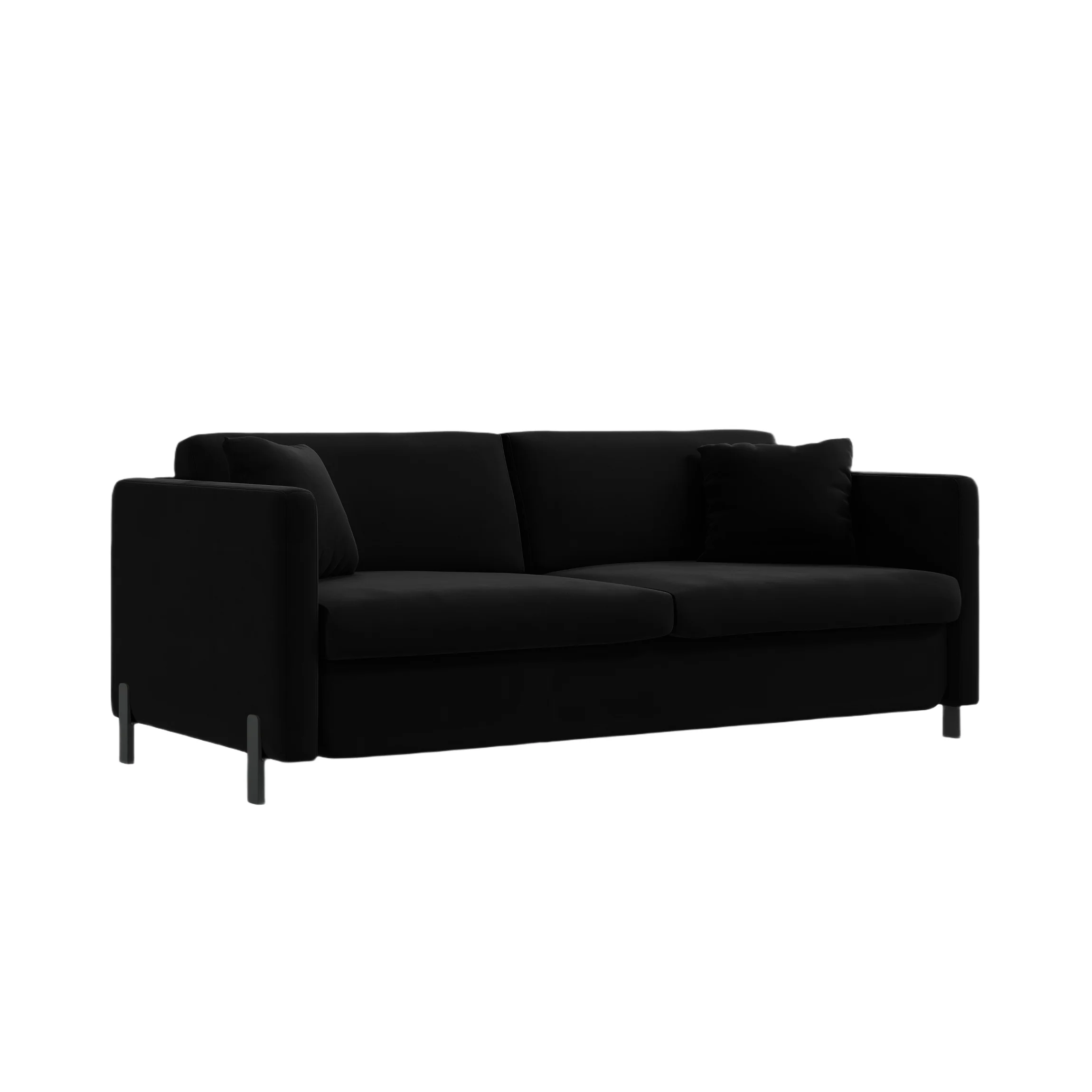 Sofa aksamitna 2-osobowa z funkcją spania GLORIA czarny