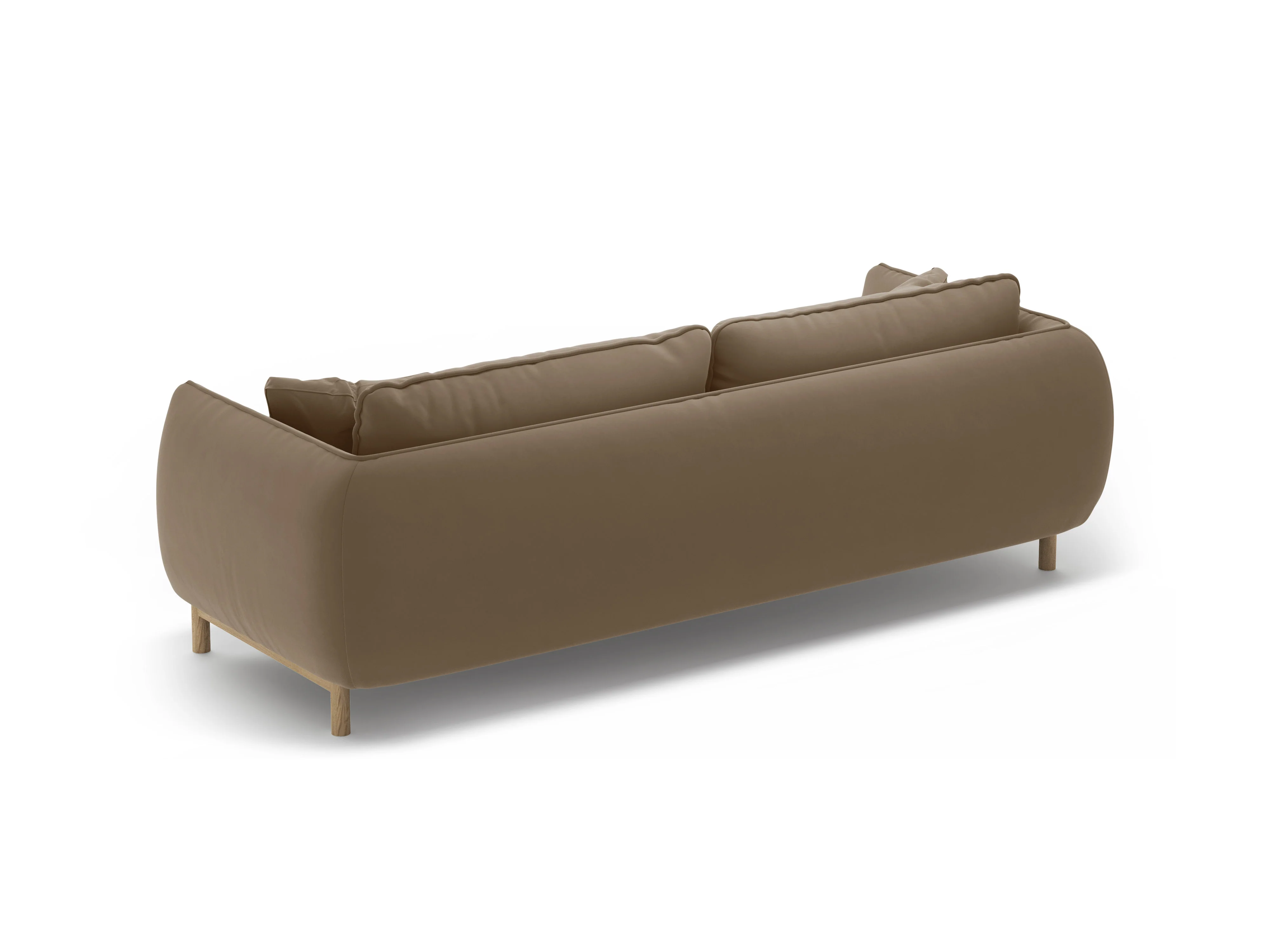 Sofa aksamitna 3-osobowa ADA jasnobrązowy - Image 4