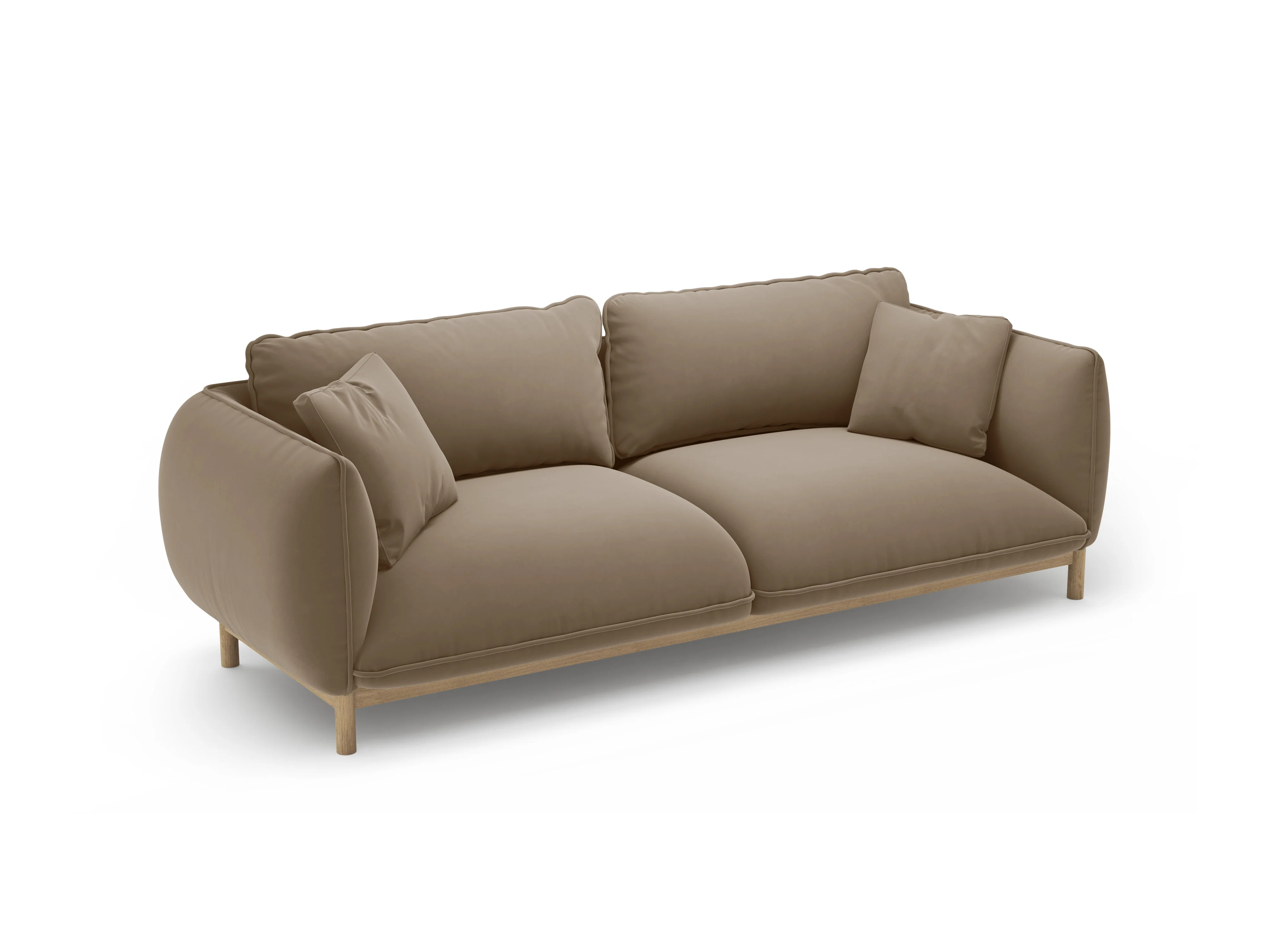 Sofa aksamitna 3-osobowa ADA jasnobrązowy - Image 5