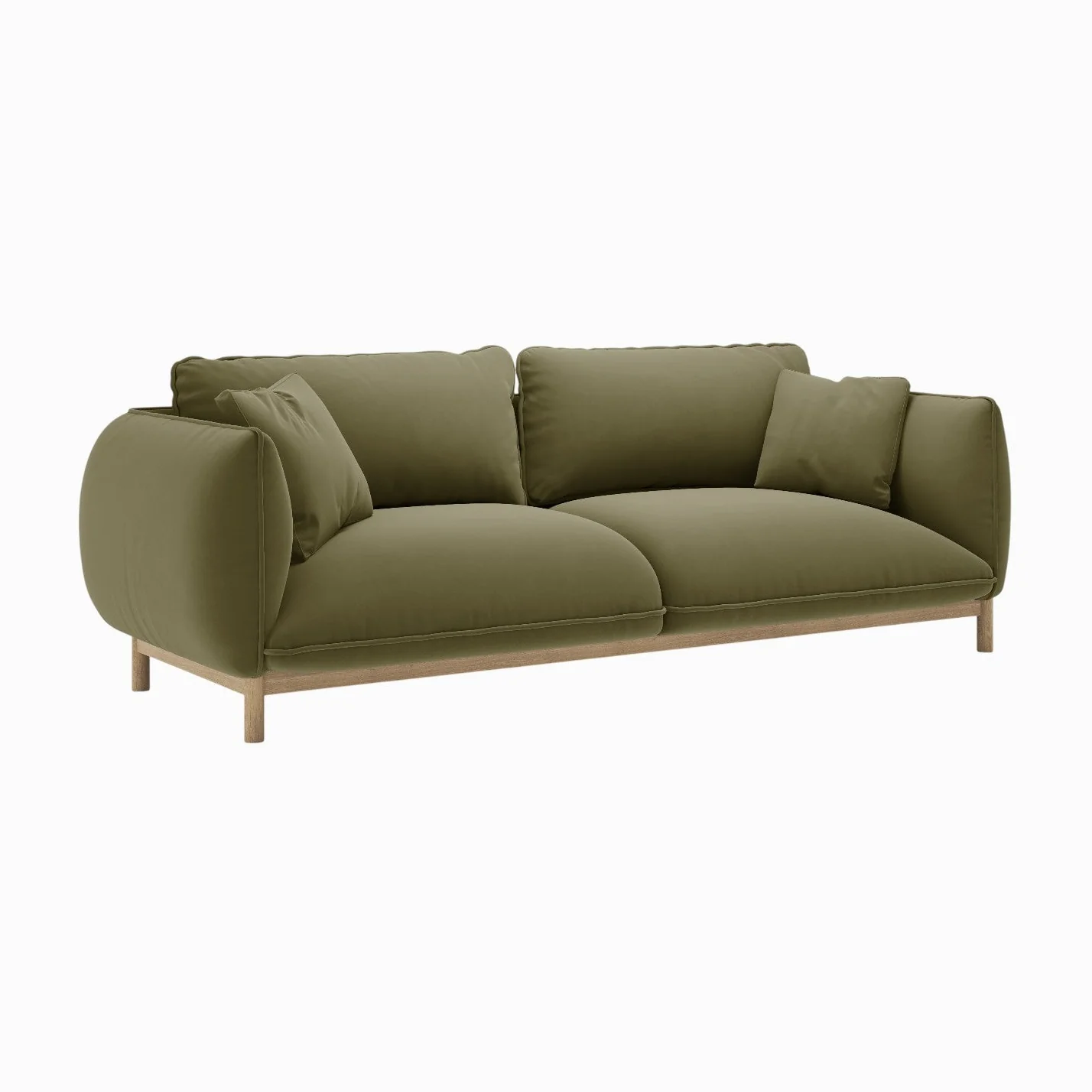 Sofa aksamitna 3-osobowa ADA jasnozielony