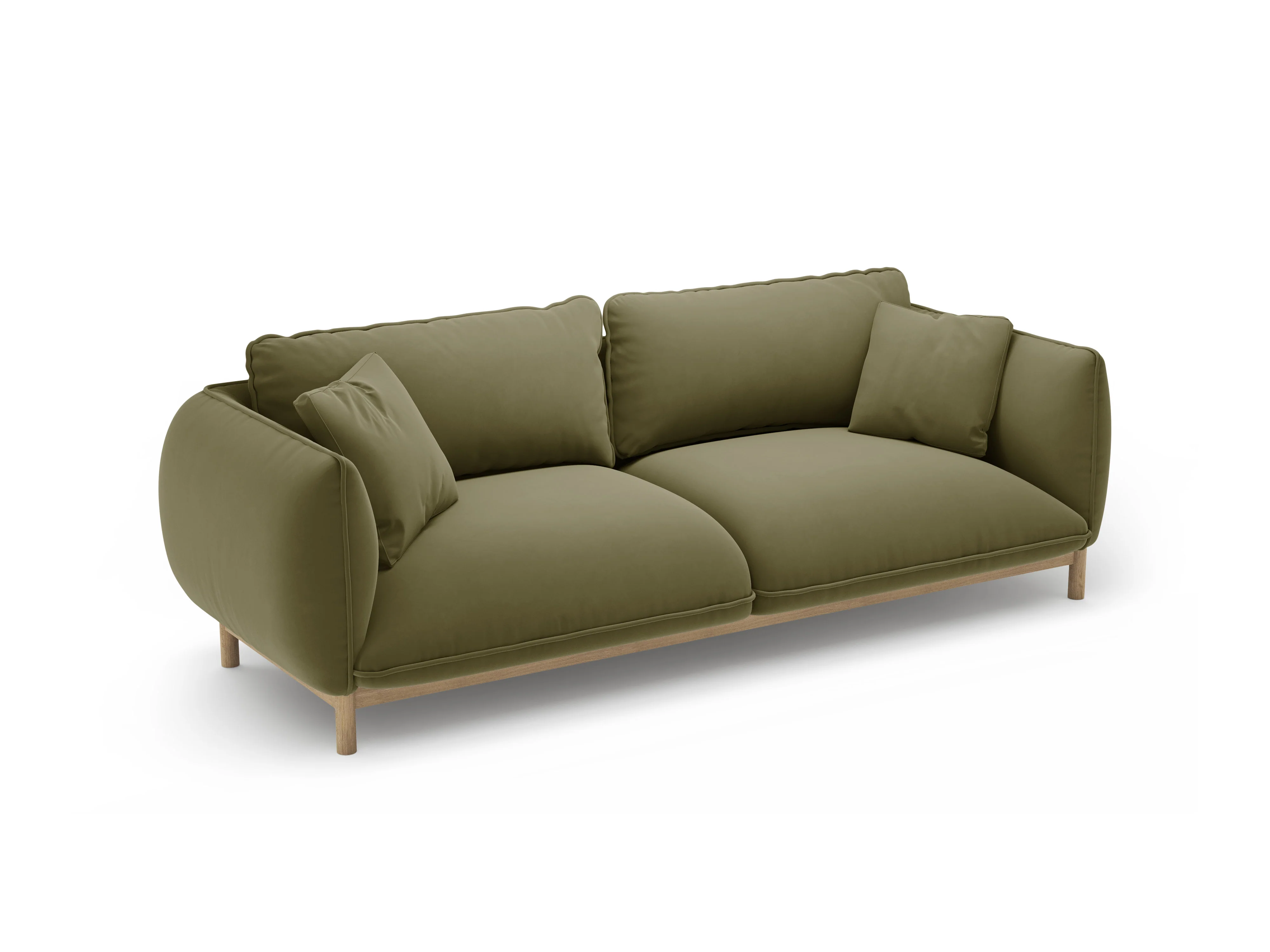Sofa aksamitna 3-osobowa ADA jasnozielony - Image 4