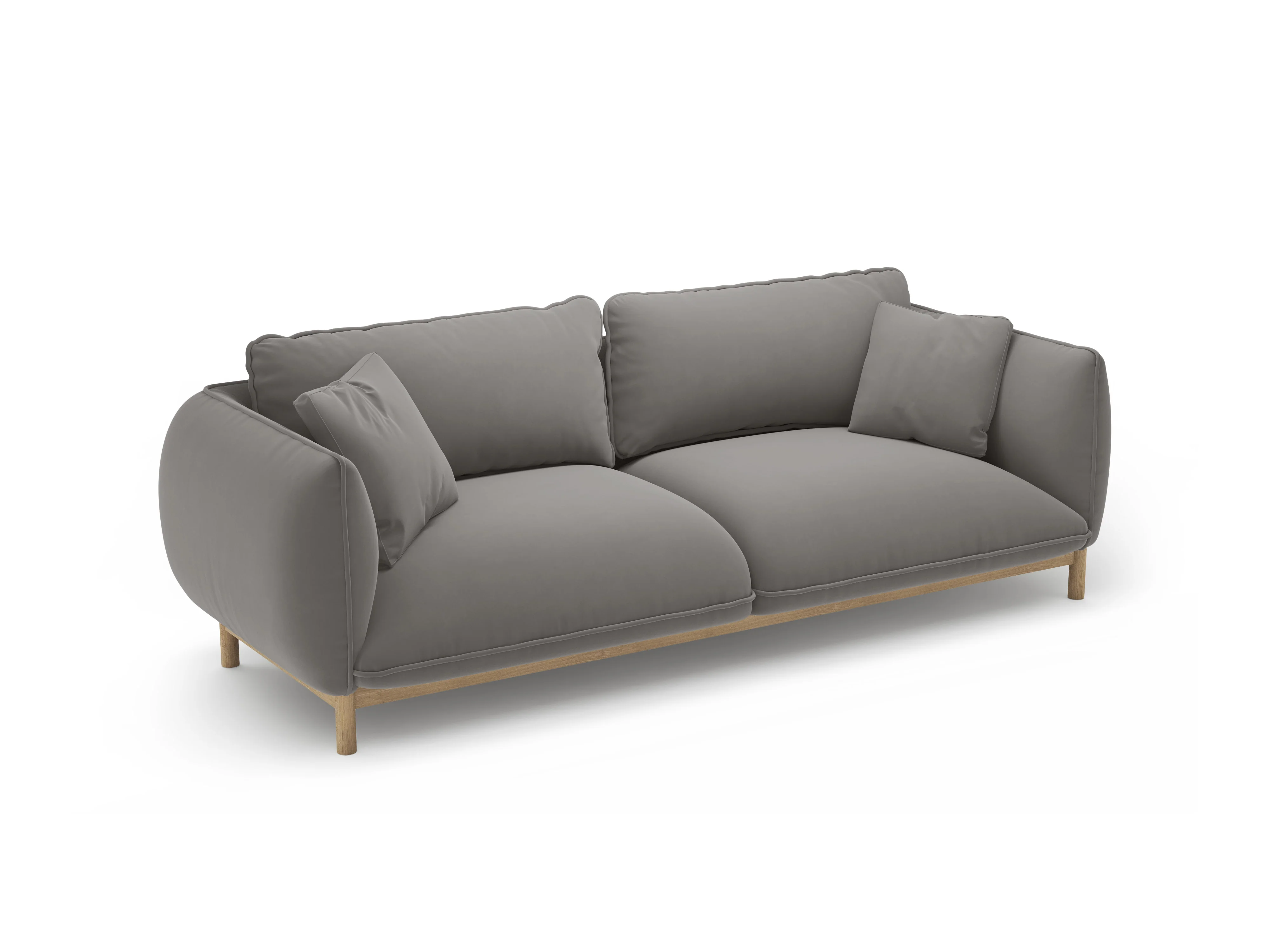 Sofa aksamitna 3-osobowa ADA szary - Image 5