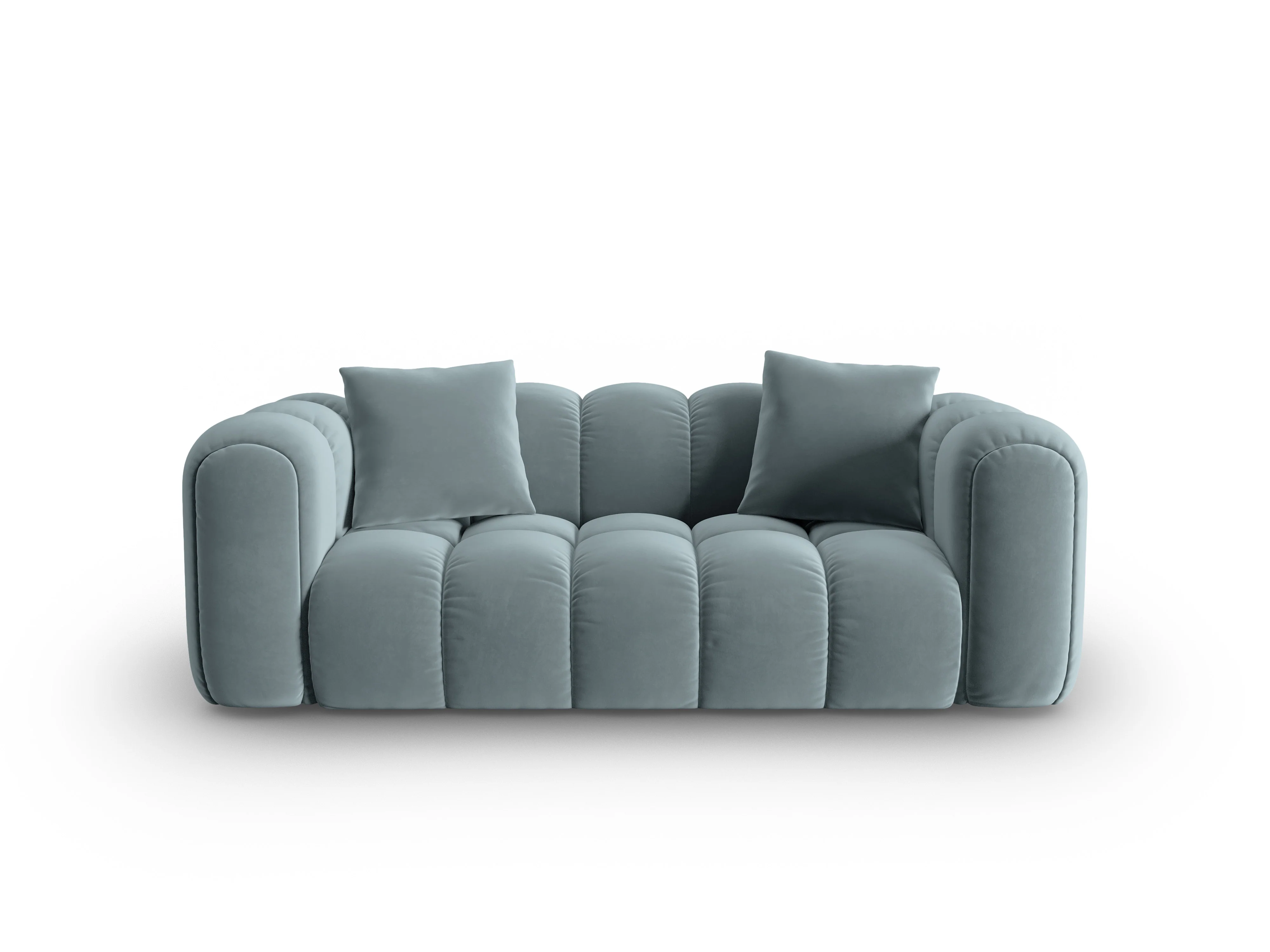 Sofa aksamitna 3-osobowa ASTRO jasnoniebieski - Image 2
