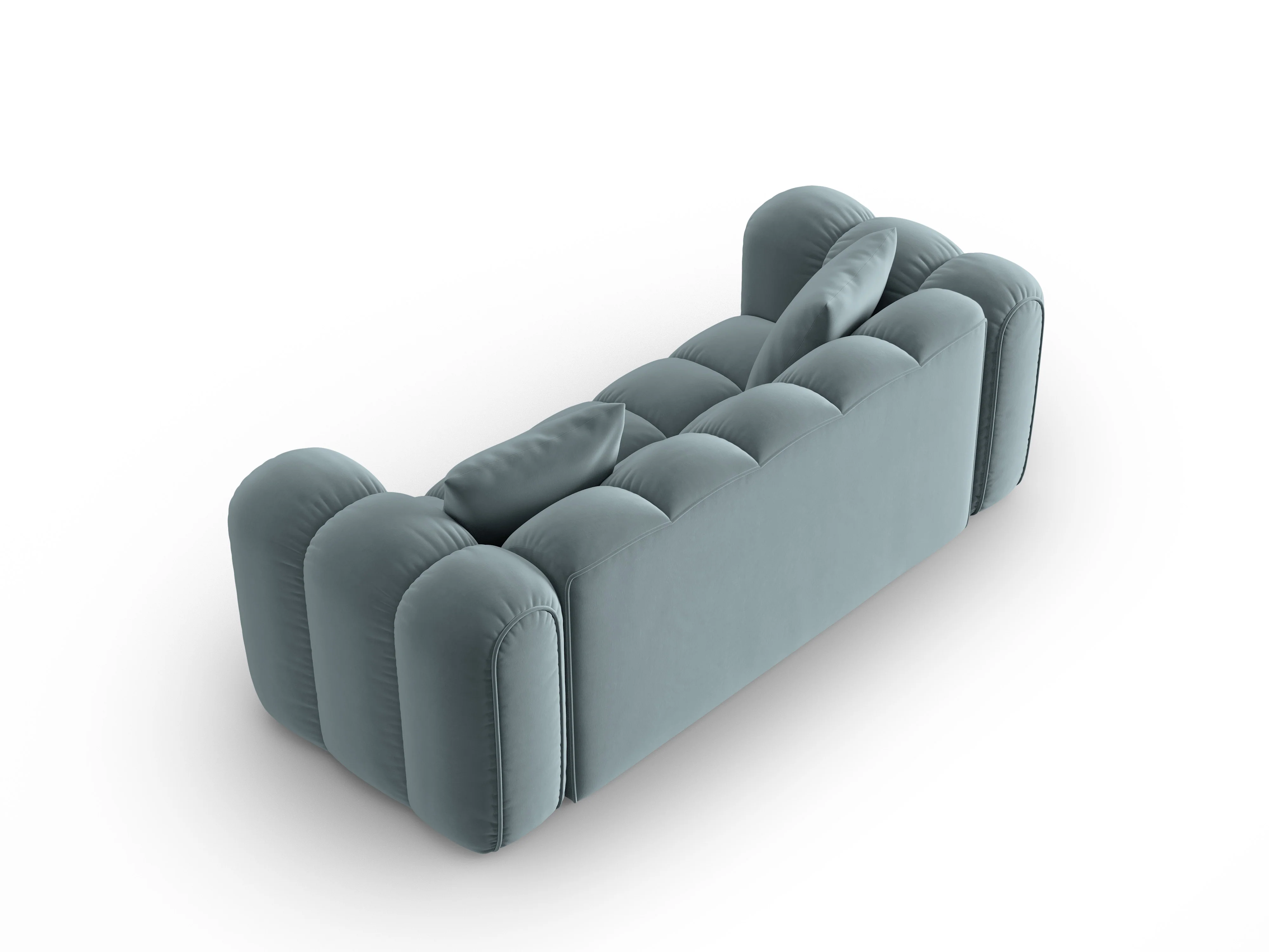 Sofa aksamitna 3-osobowa ASTRO jasnoniebieski - Image 3