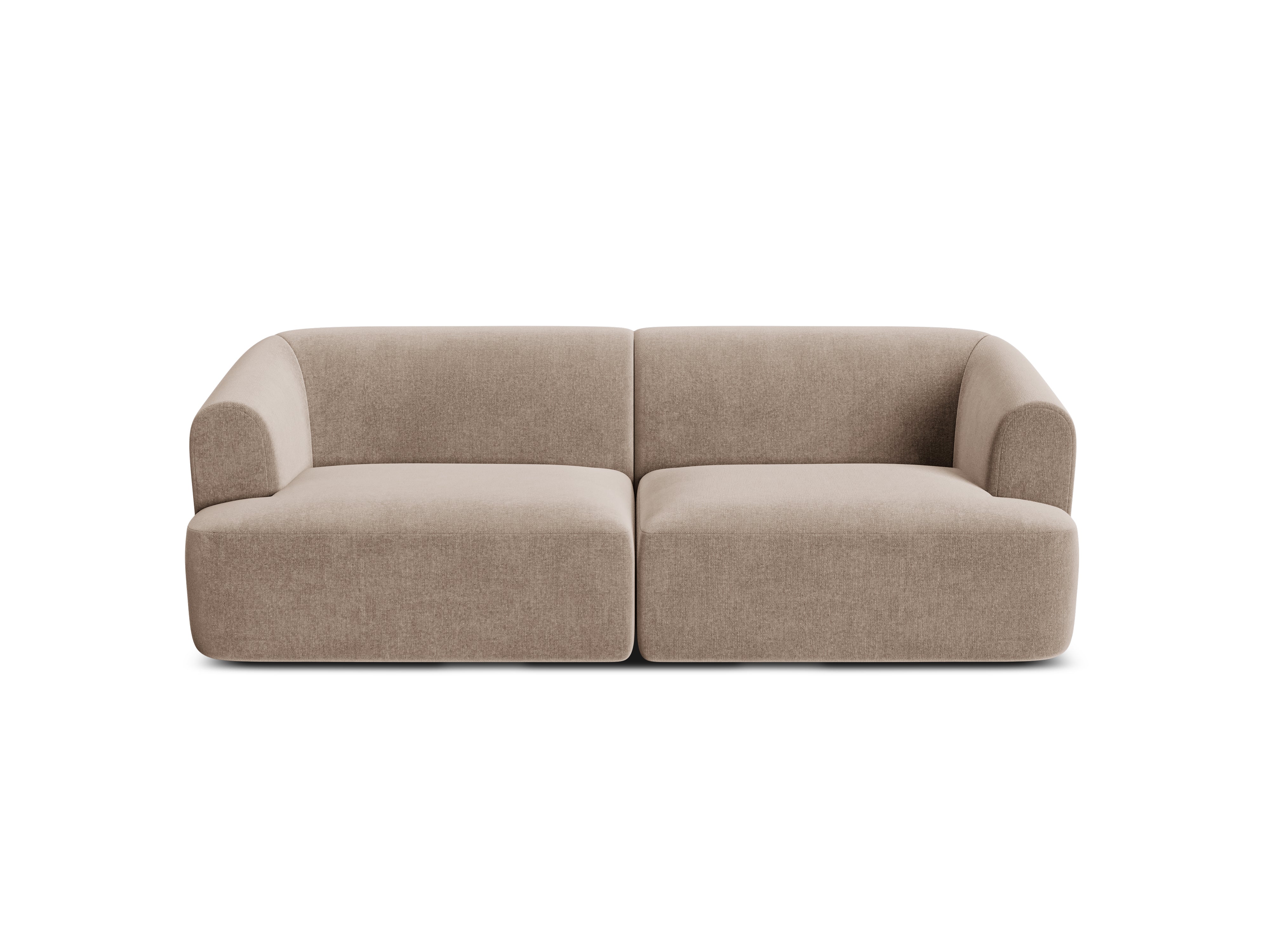 Sofa aksamitna 3-osobowa CAMPI ciemnobeżowy - Image 3