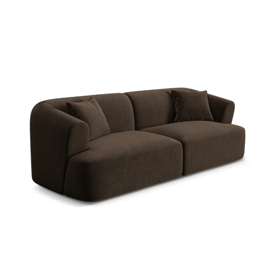 Sofa aksamitna 3-osobowa CAMPI czekoladowy