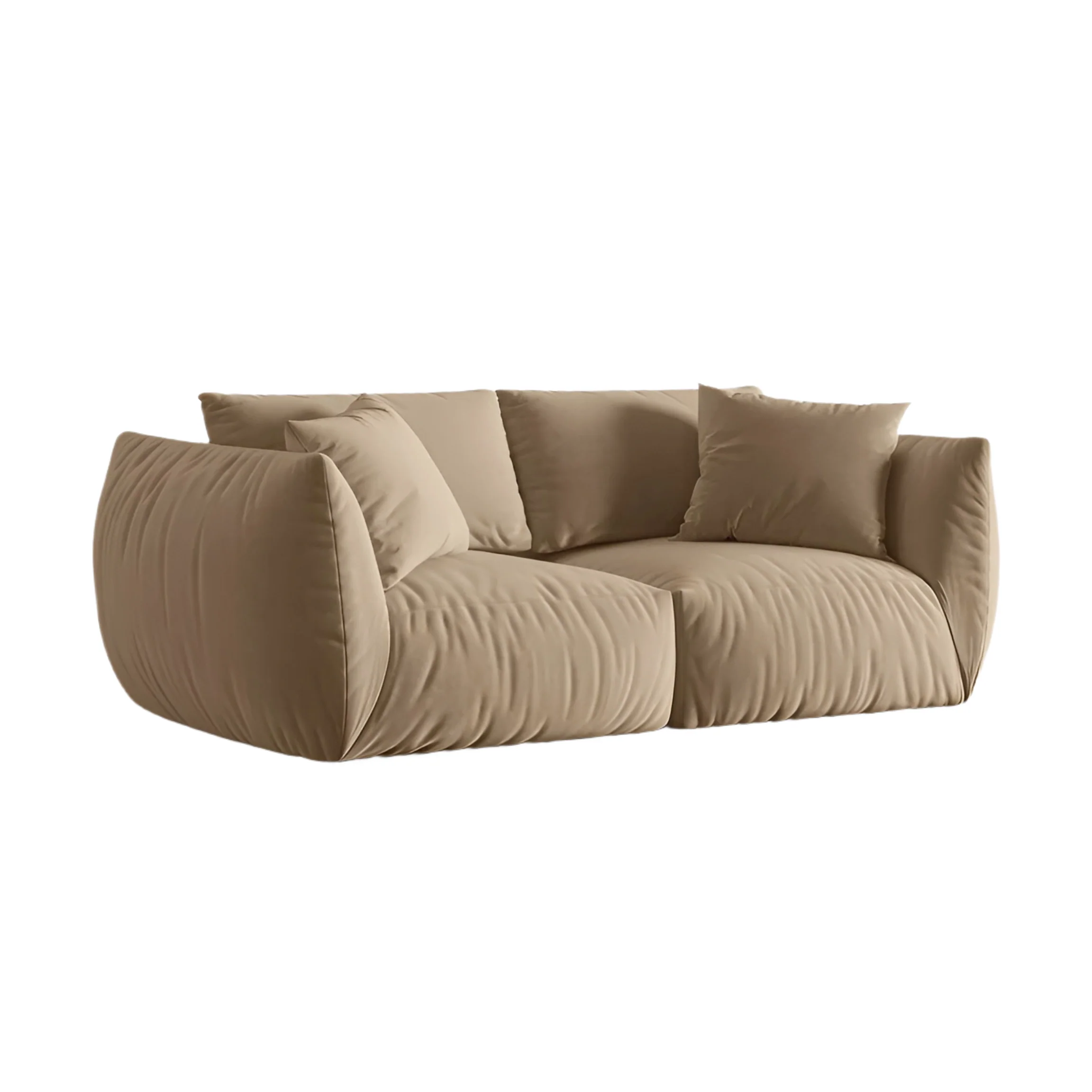 Sofa aksamitna 3-osobowa CHRIS piaskowy