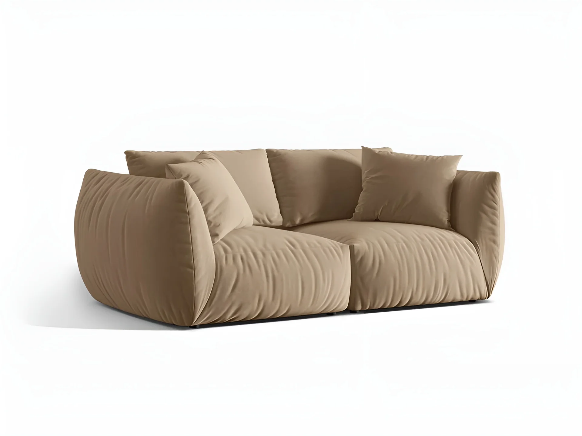 Sofa aksamitna 3-osobowa CHRIS piaskowy - Image 5