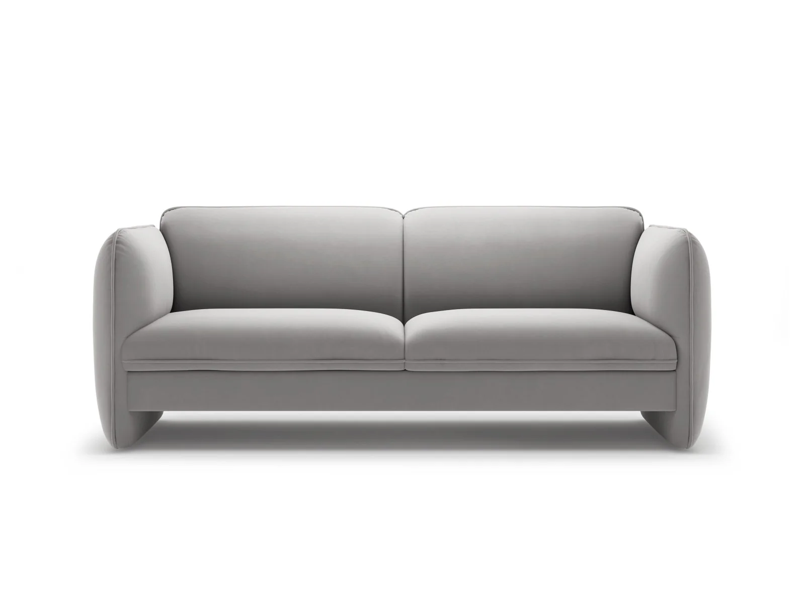 Sofa aksamitna 3-osobowa GEORGIA jasnoszary - Image 3