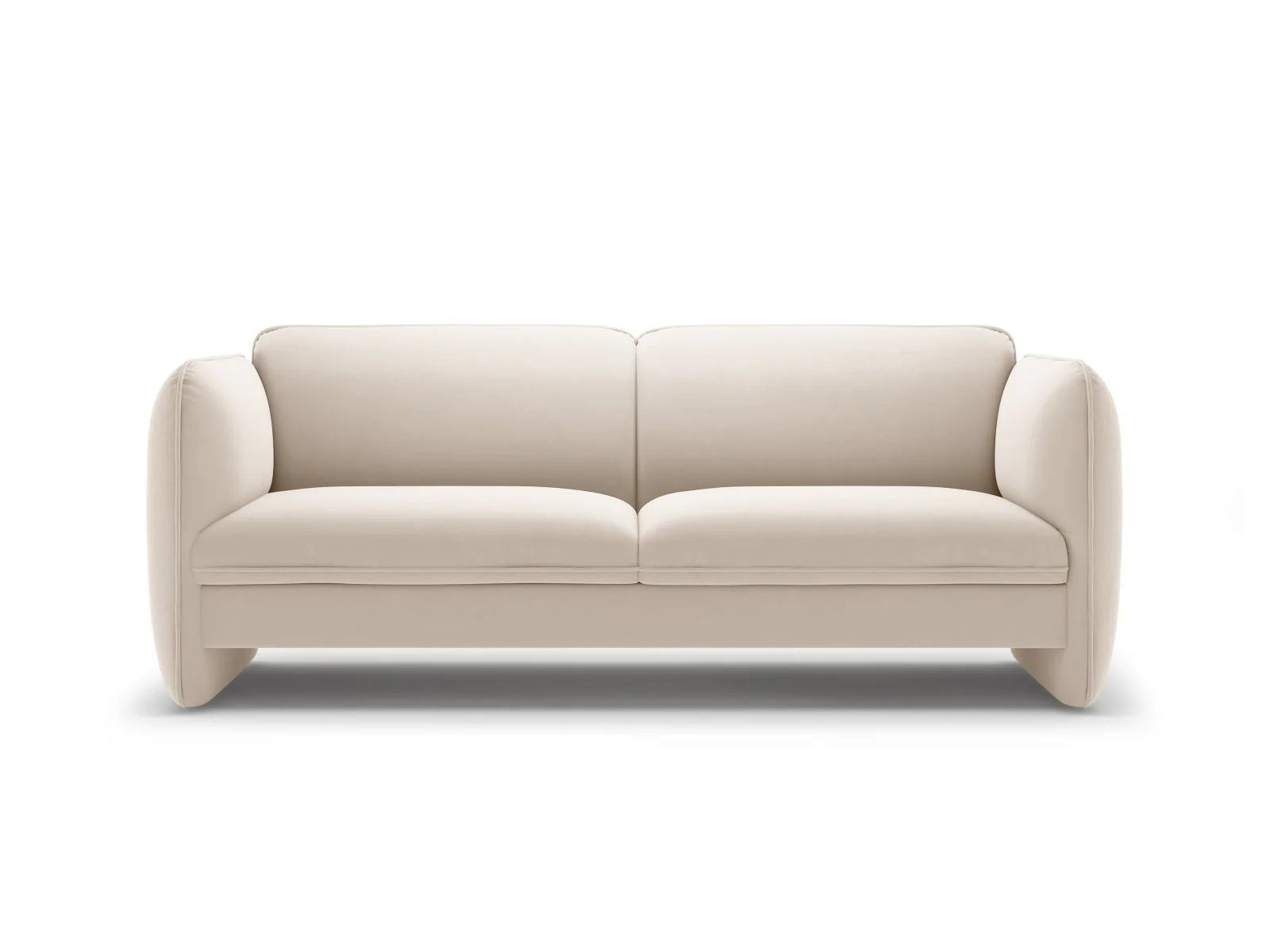 Sofa aksamitna 3-osobowa GEORGIA kość słoniowa - Image 3