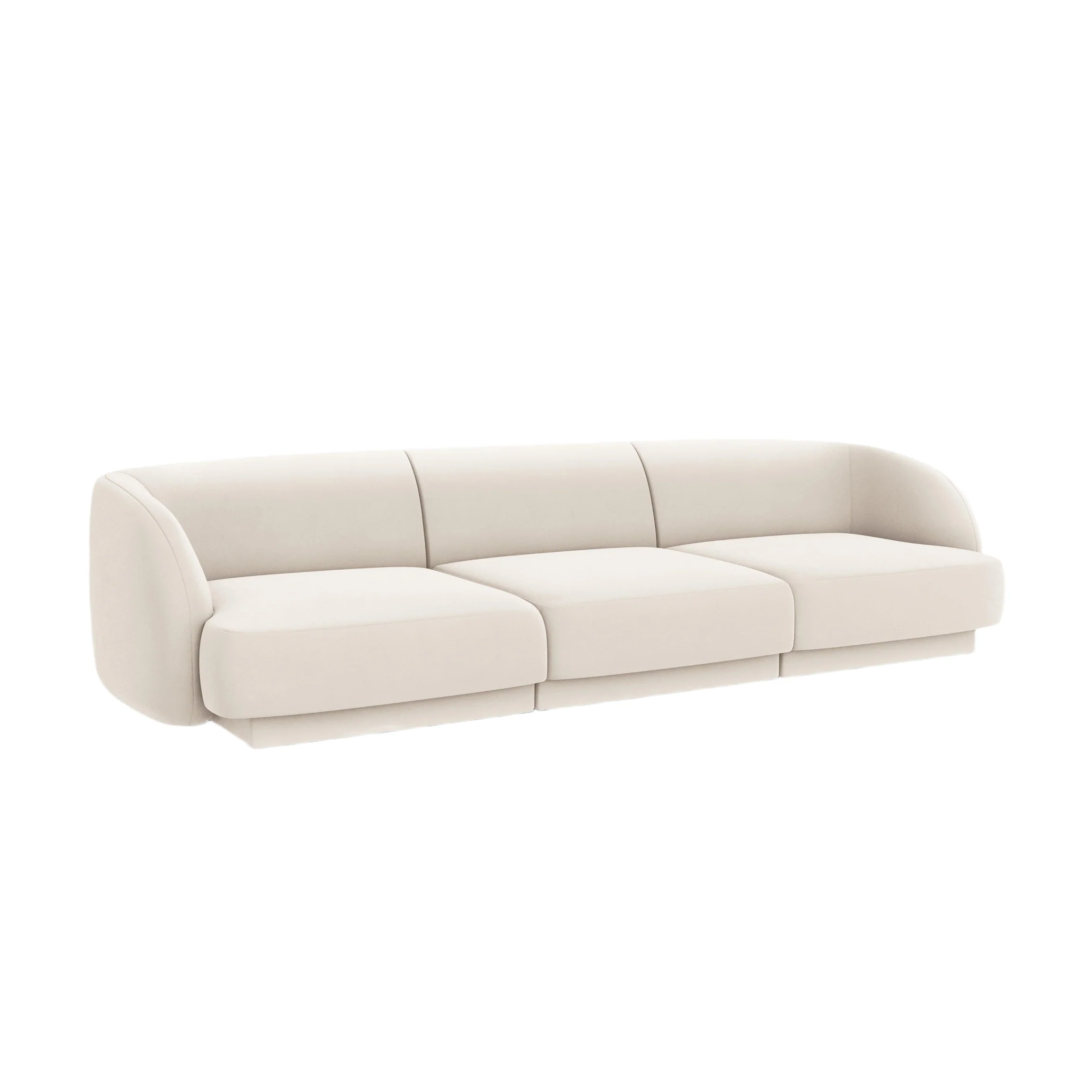 Sofa aksamitna 3-osobowa MILEY beżowy