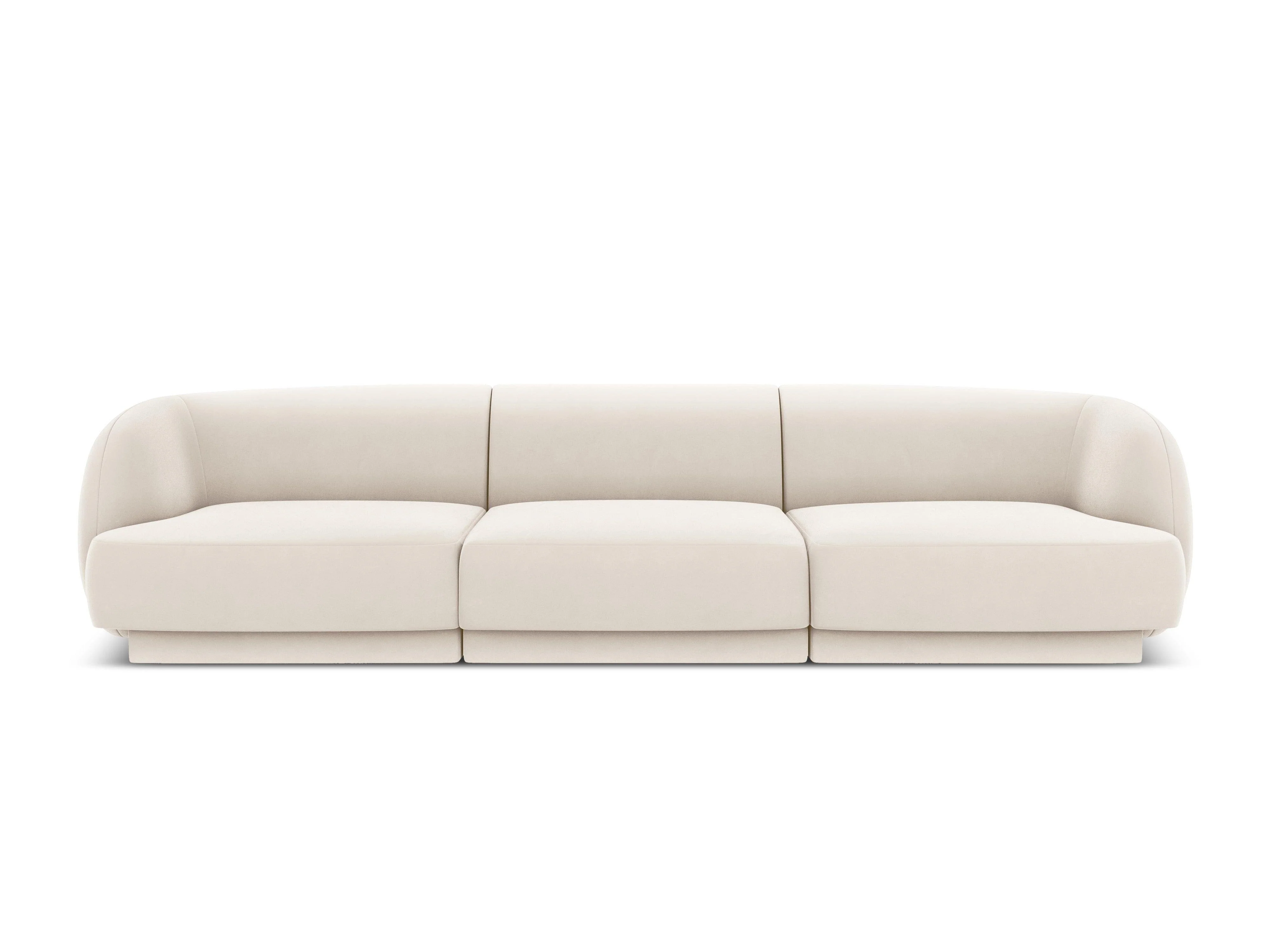 Sofa aksamitna 3-osobowa MILEY beżowy - Image 3