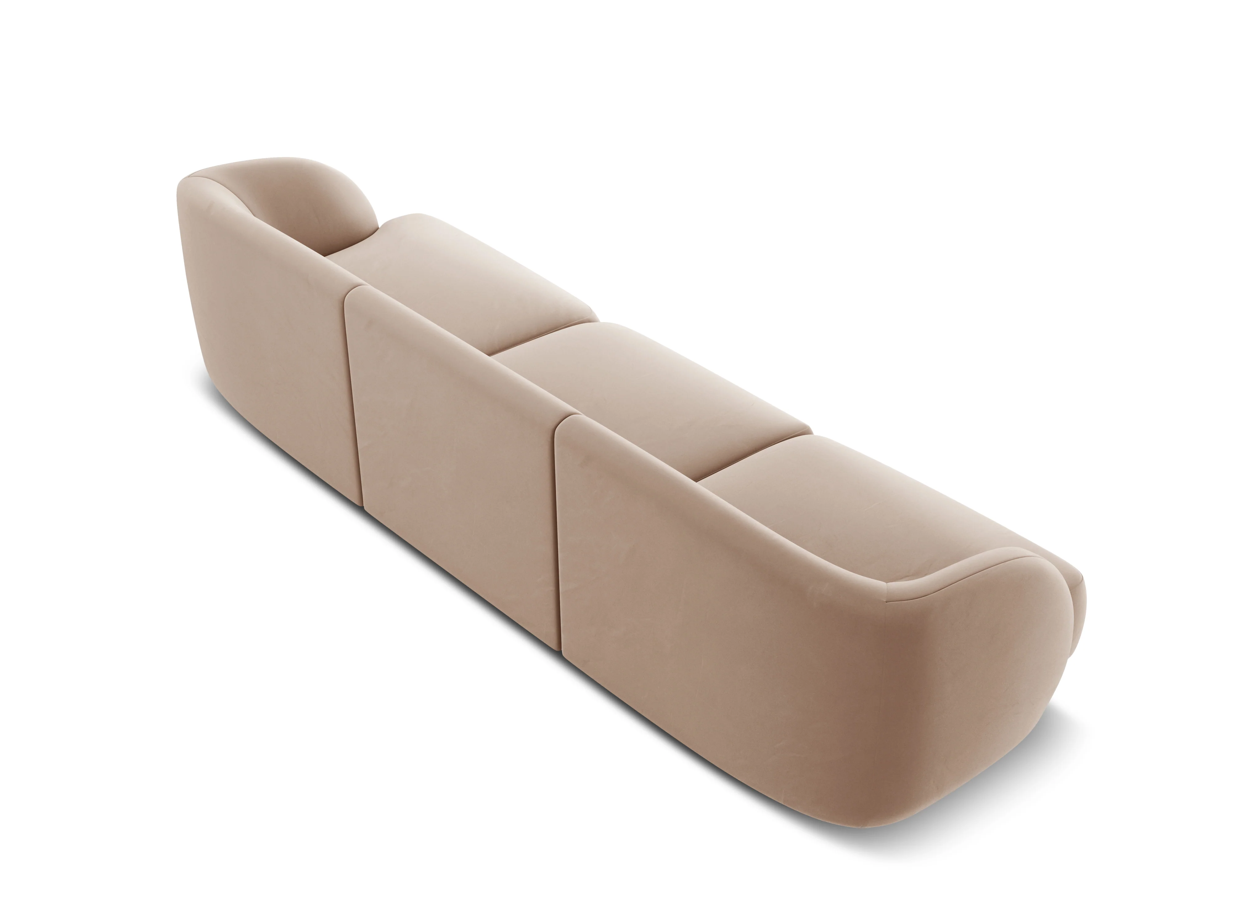 Sofa aksamitna 3-osobowa MILEY cappuccino - Image 4