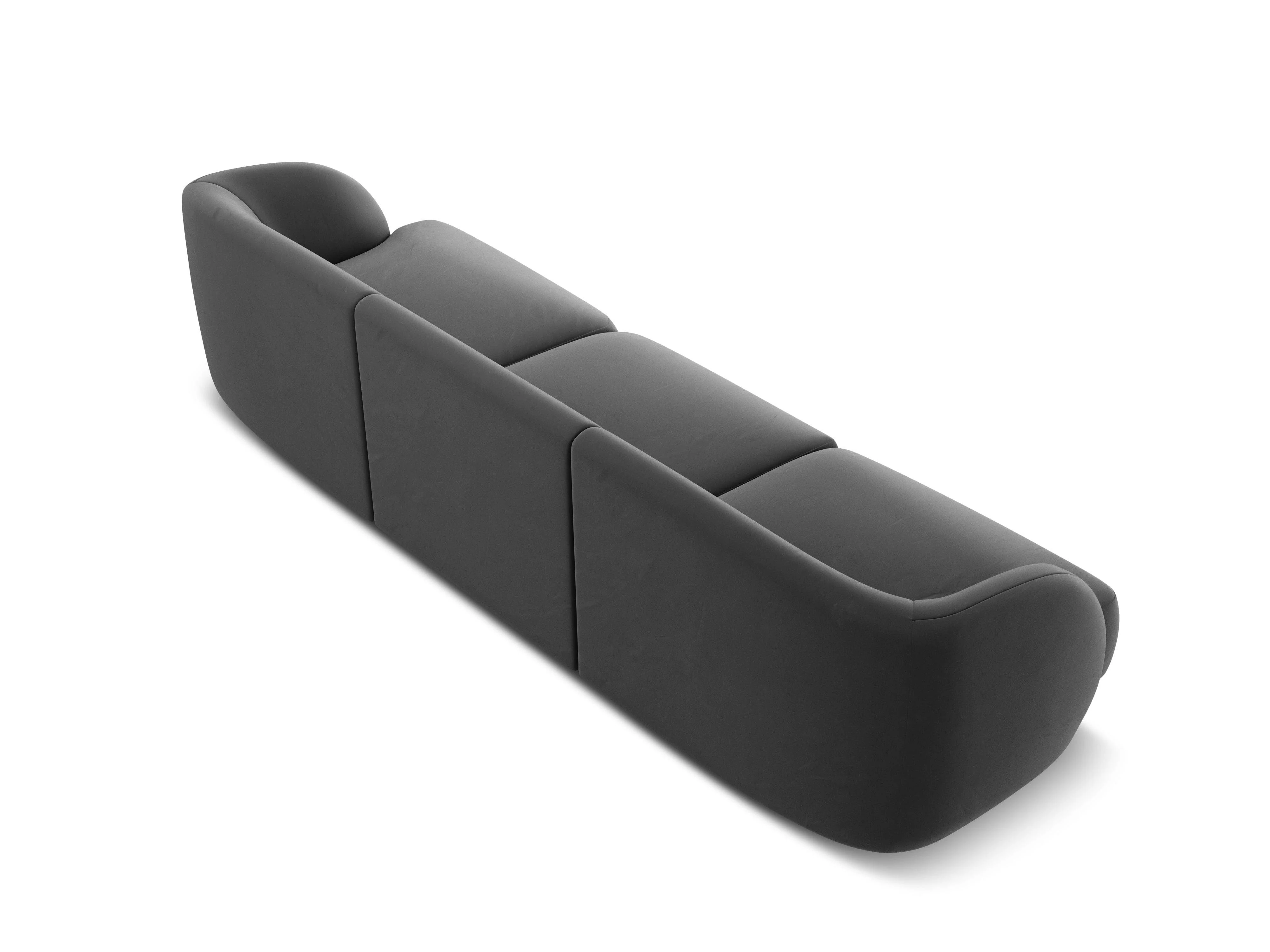 Sofa aksamitna 3-osobowa MILEY ciemnoszary - Image 3