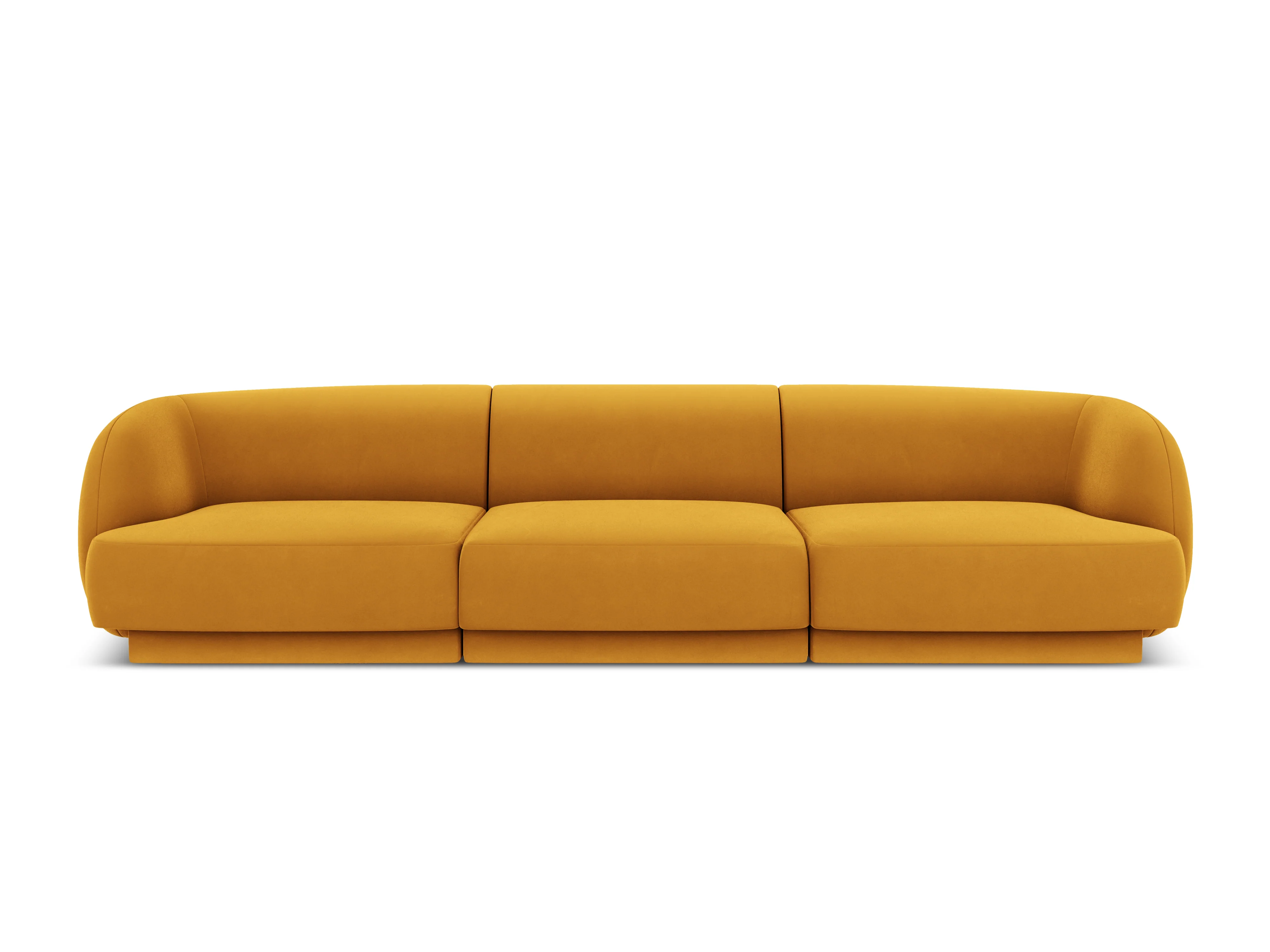 Sofa aksamitna 3-osobowa MILEY żółty - Image 3
