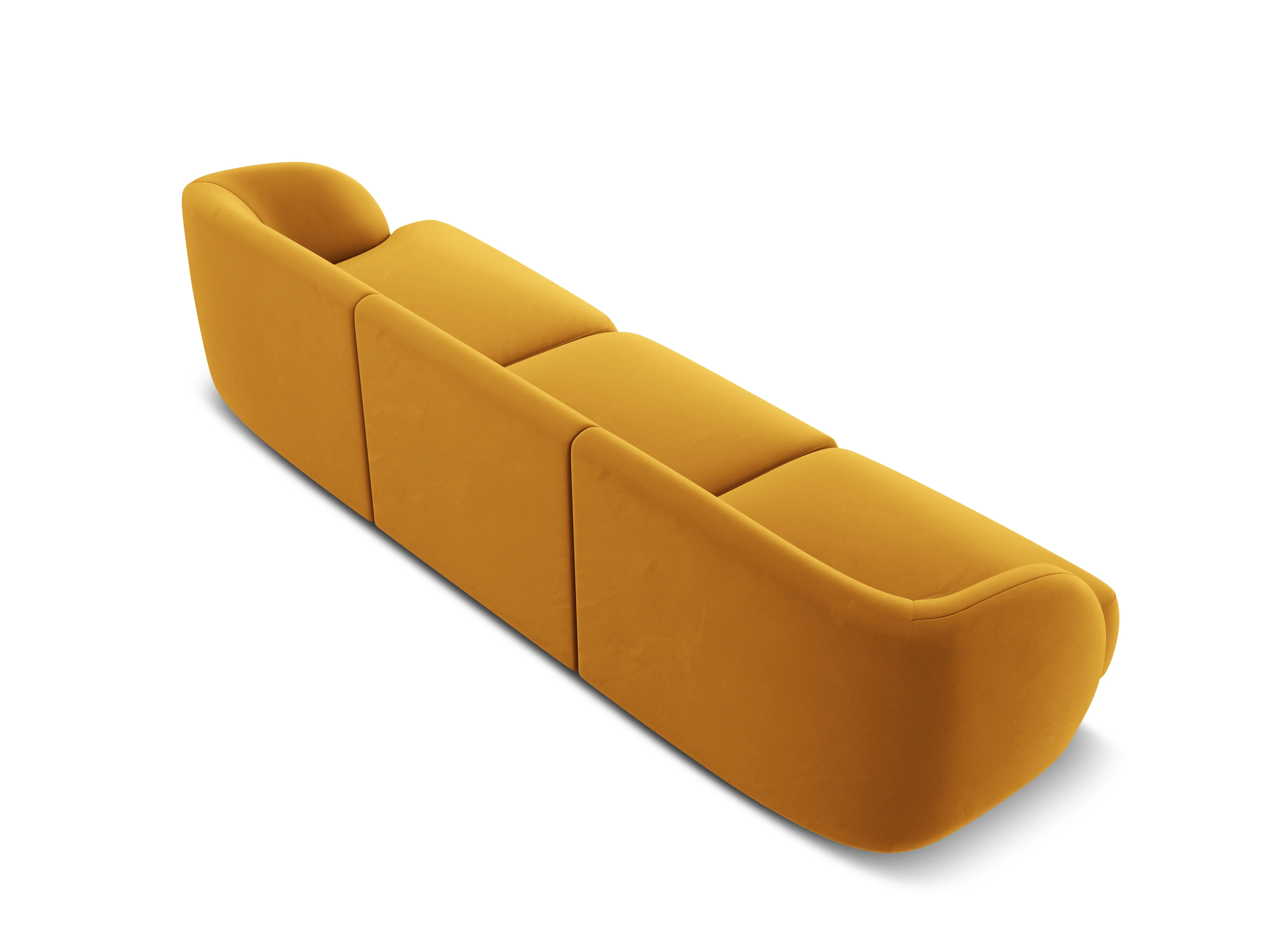 Sofa aksamitna 3-osobowa MILEY żółty - Image 4