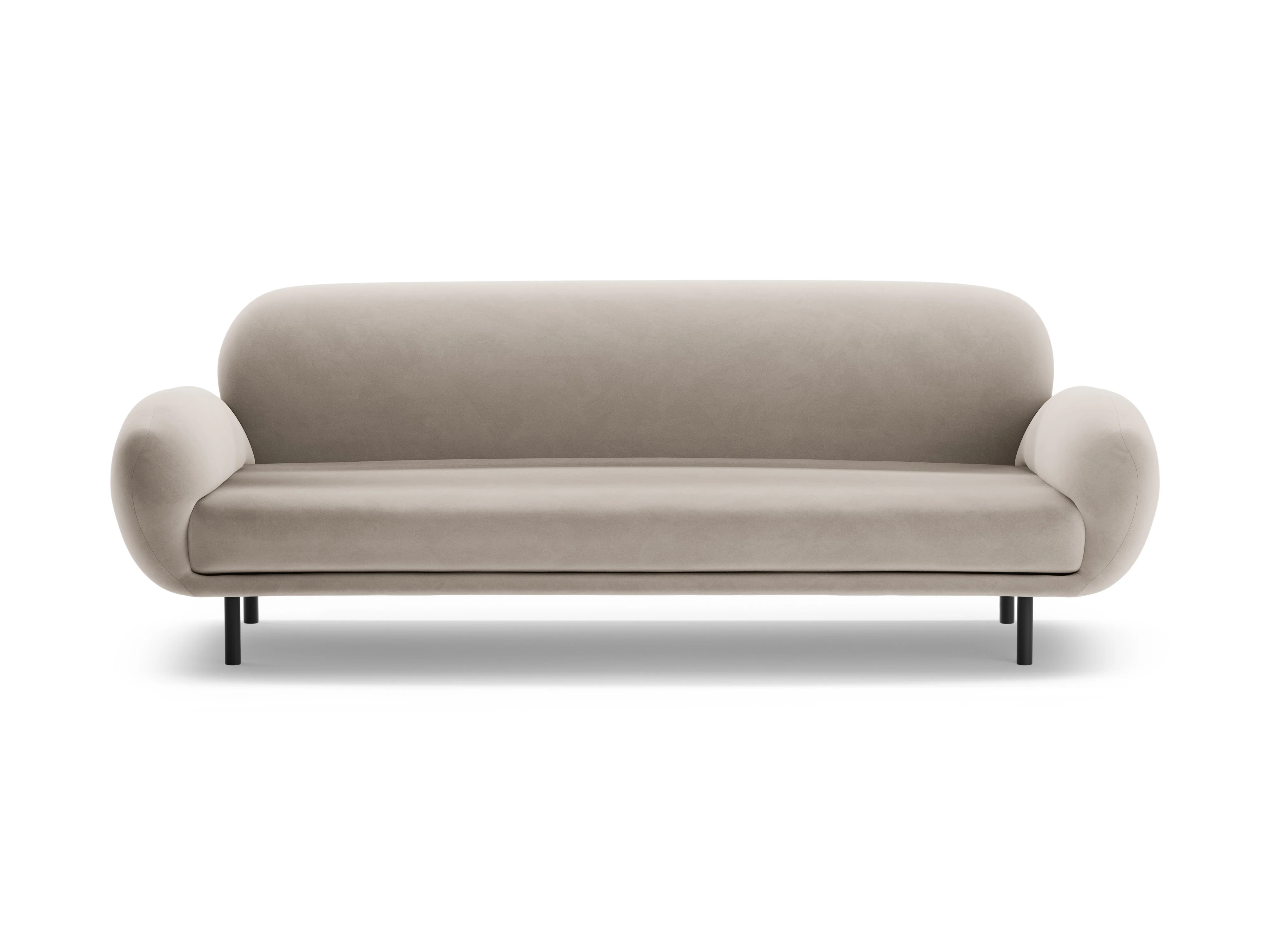 Sofa aksamitna 3-osobowa POPPY jasnobeżowy - Image 3