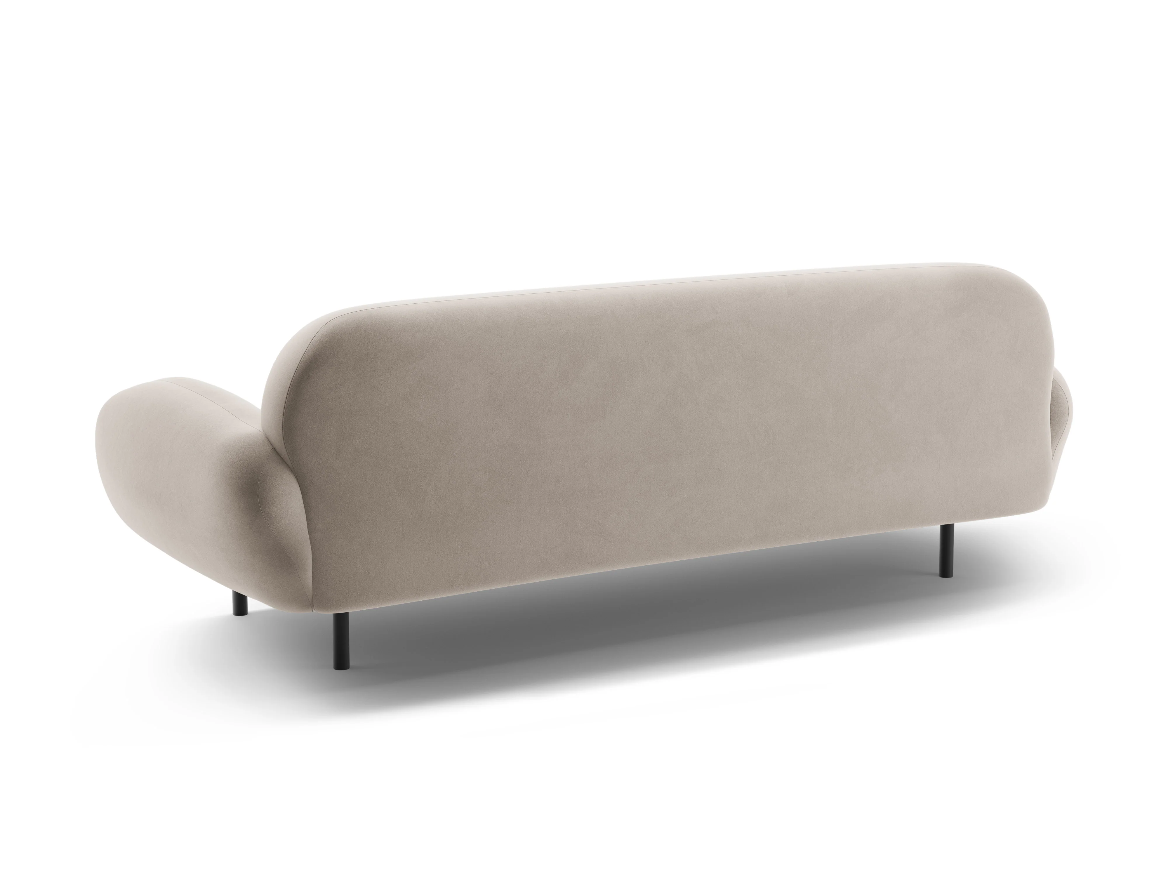 Sofa aksamitna 3-osobowa POPPY jasnobeżowy - Image 4