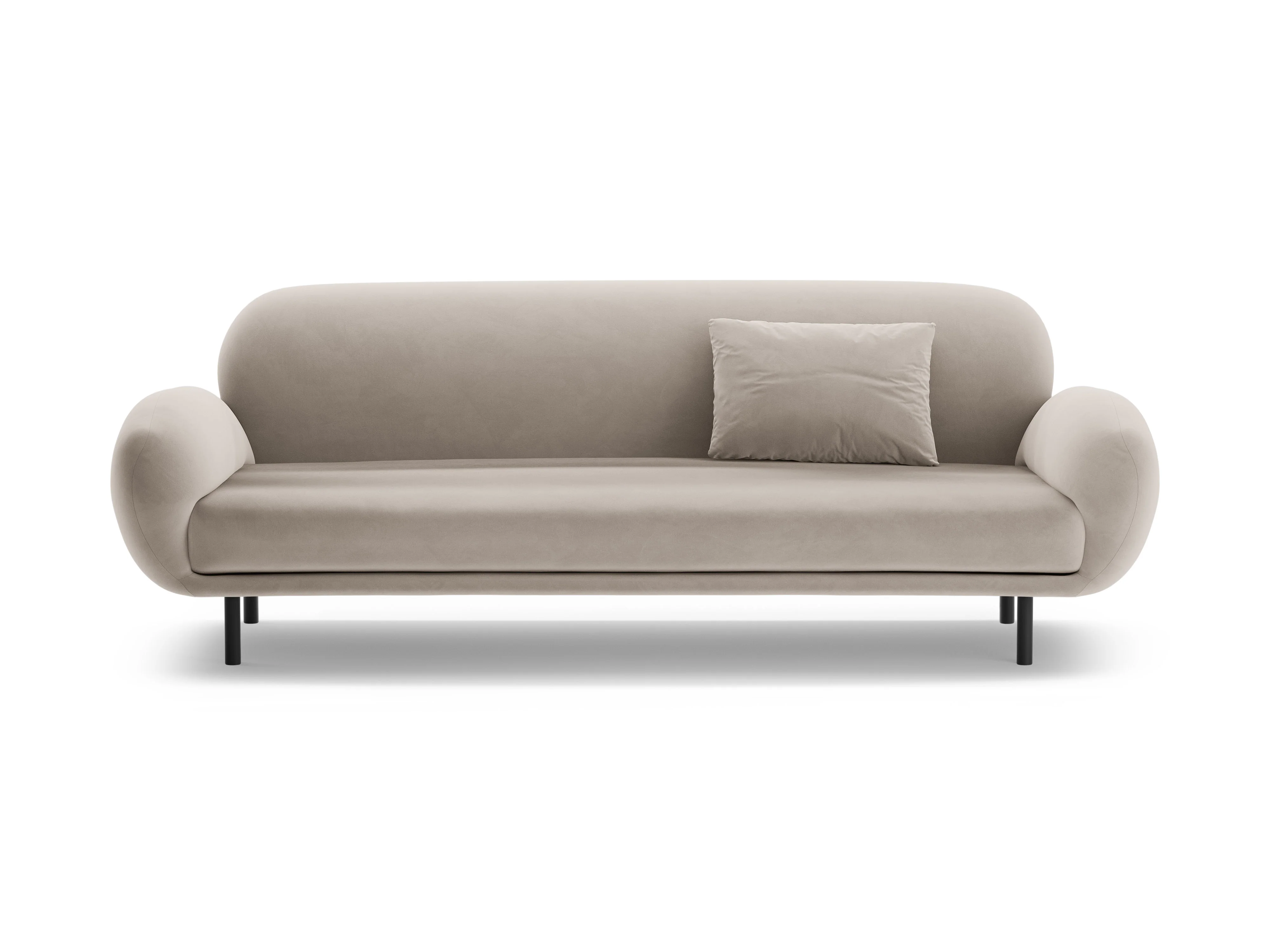 Sofa aksamitna 3-osobowa POPPY jasnobeżowy - Image 5