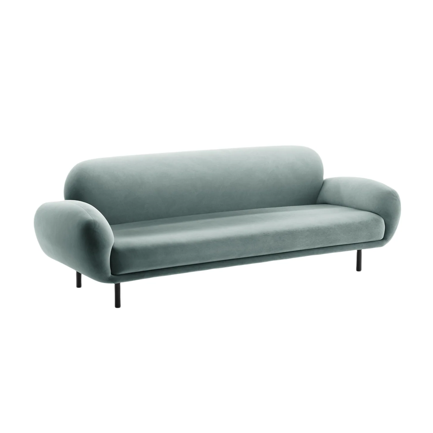 Sofa aksamitna 3-osobowa POPPY jasnoniebieski