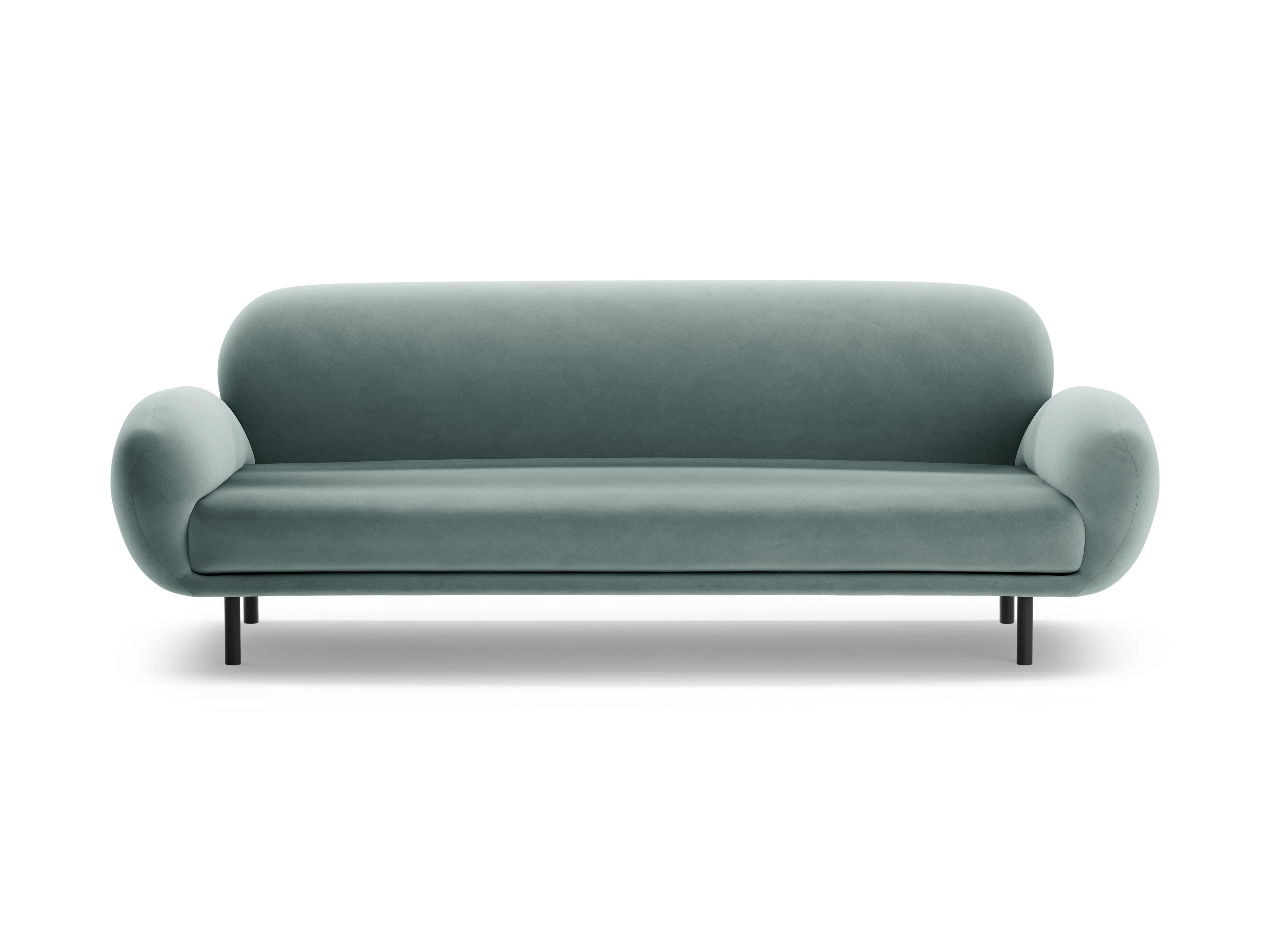 Sofa aksamitna 3-osobowa POPPY jasnoniebieski - Image 3