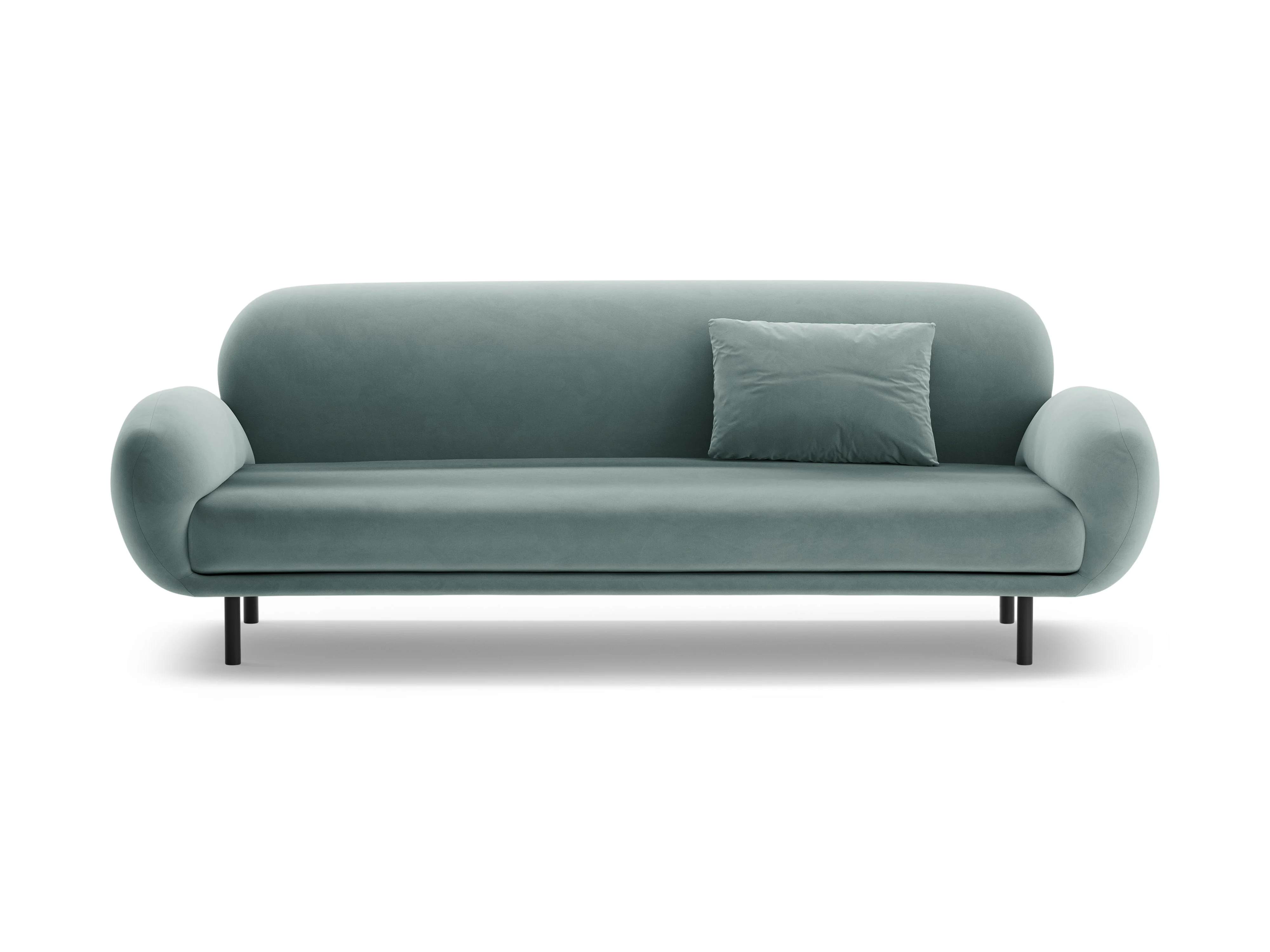 Sofa aksamitna 3-osobowa POPPY jasnoniebieski - Image 5