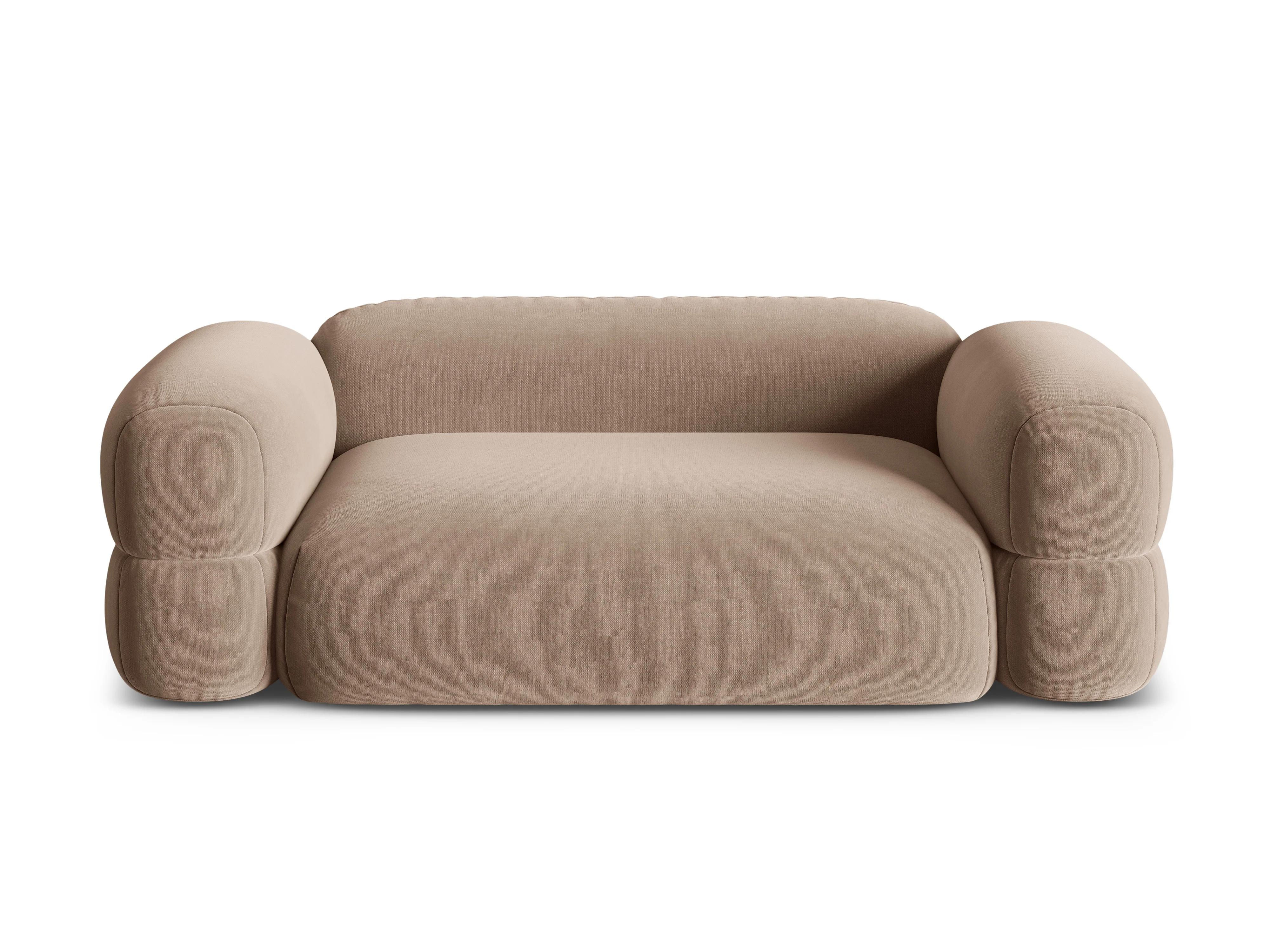 Sofa aksamitna 3-osobowa ROGER ciemnobeżowy - Image 3