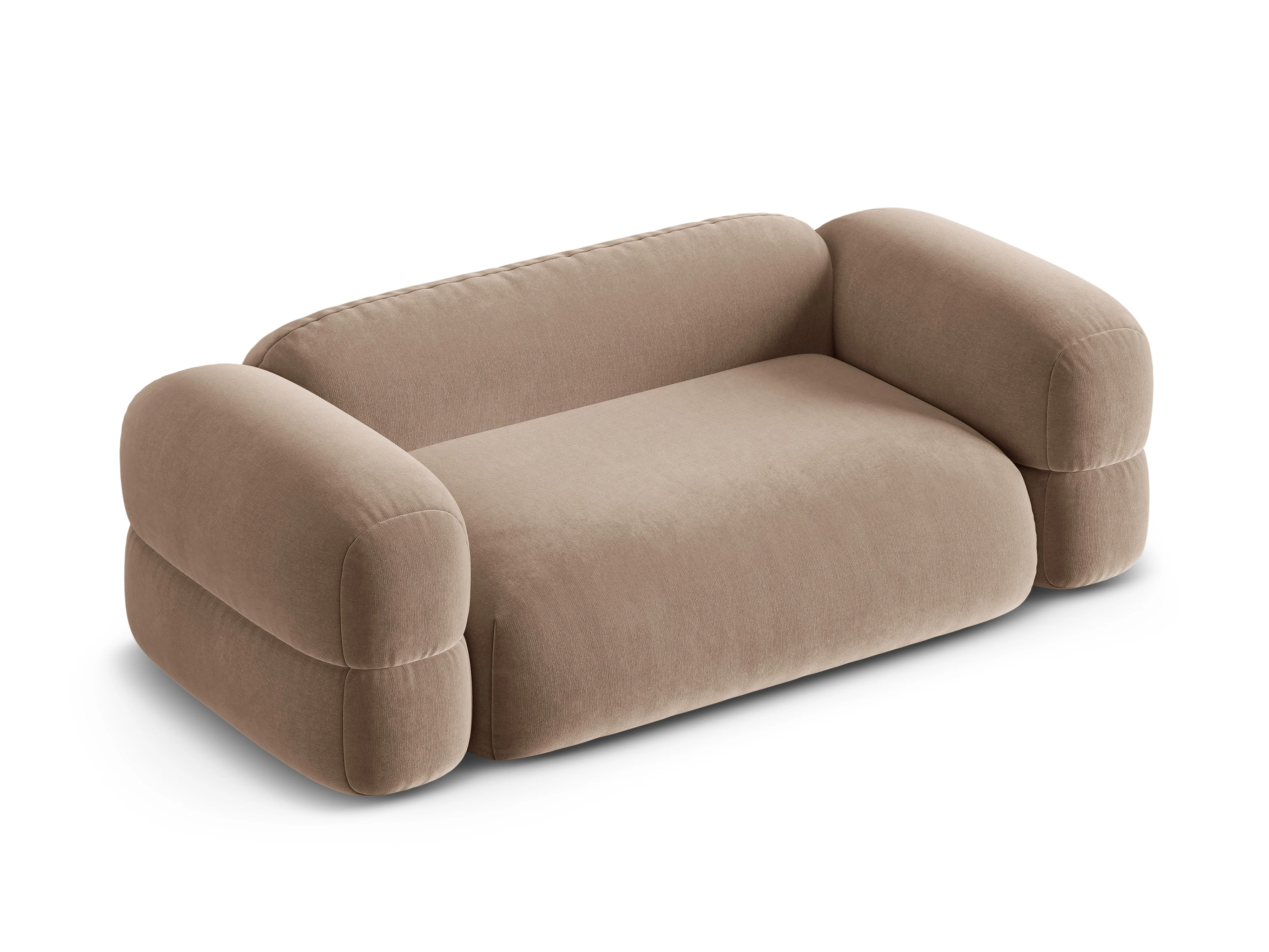 Sofa aksamitna 3-osobowa ROGER ciemnobeżowy - Image 4
