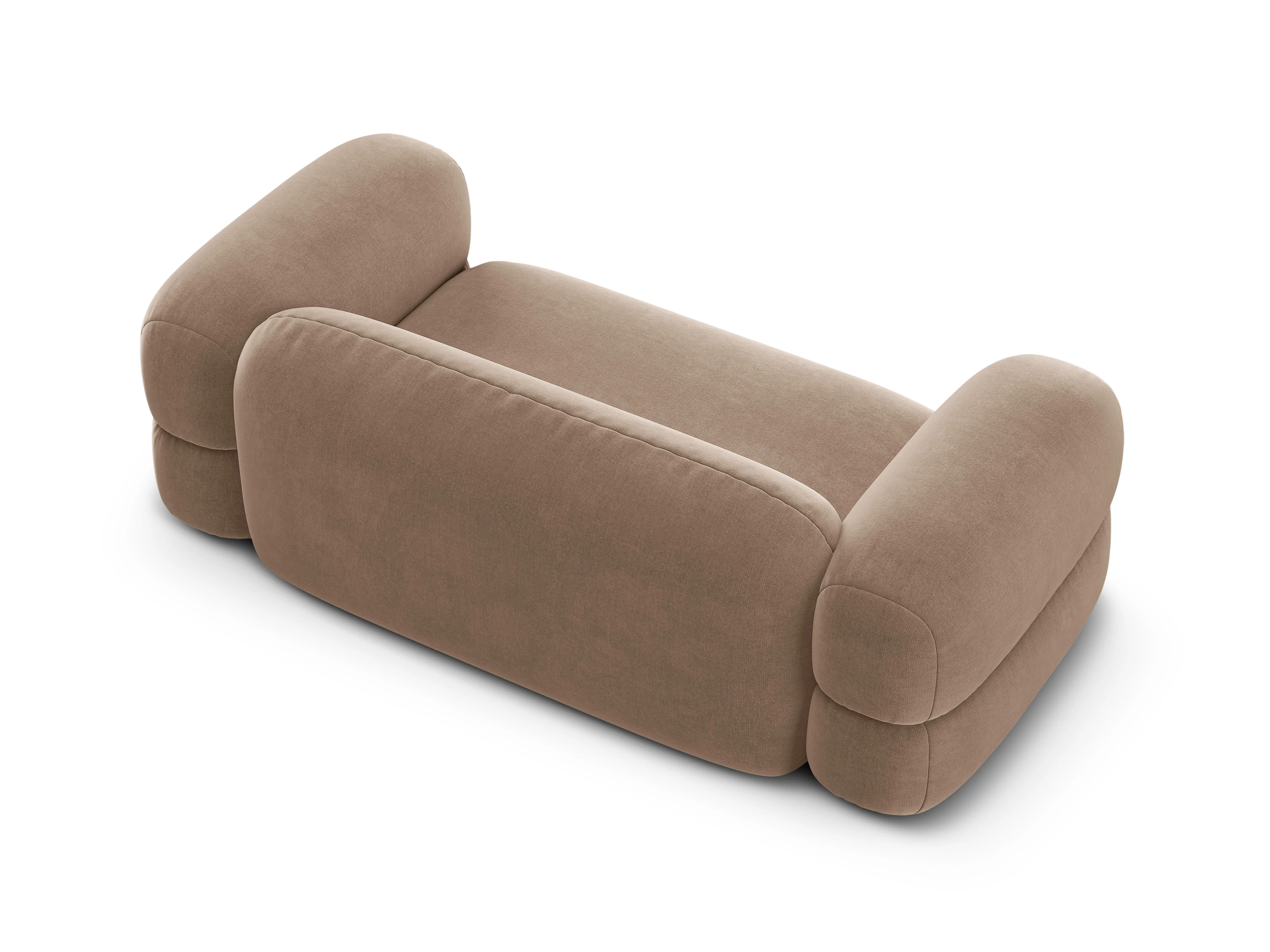 Sofa aksamitna 3-osobowa ROGER ciemnobeżowy - Image 5