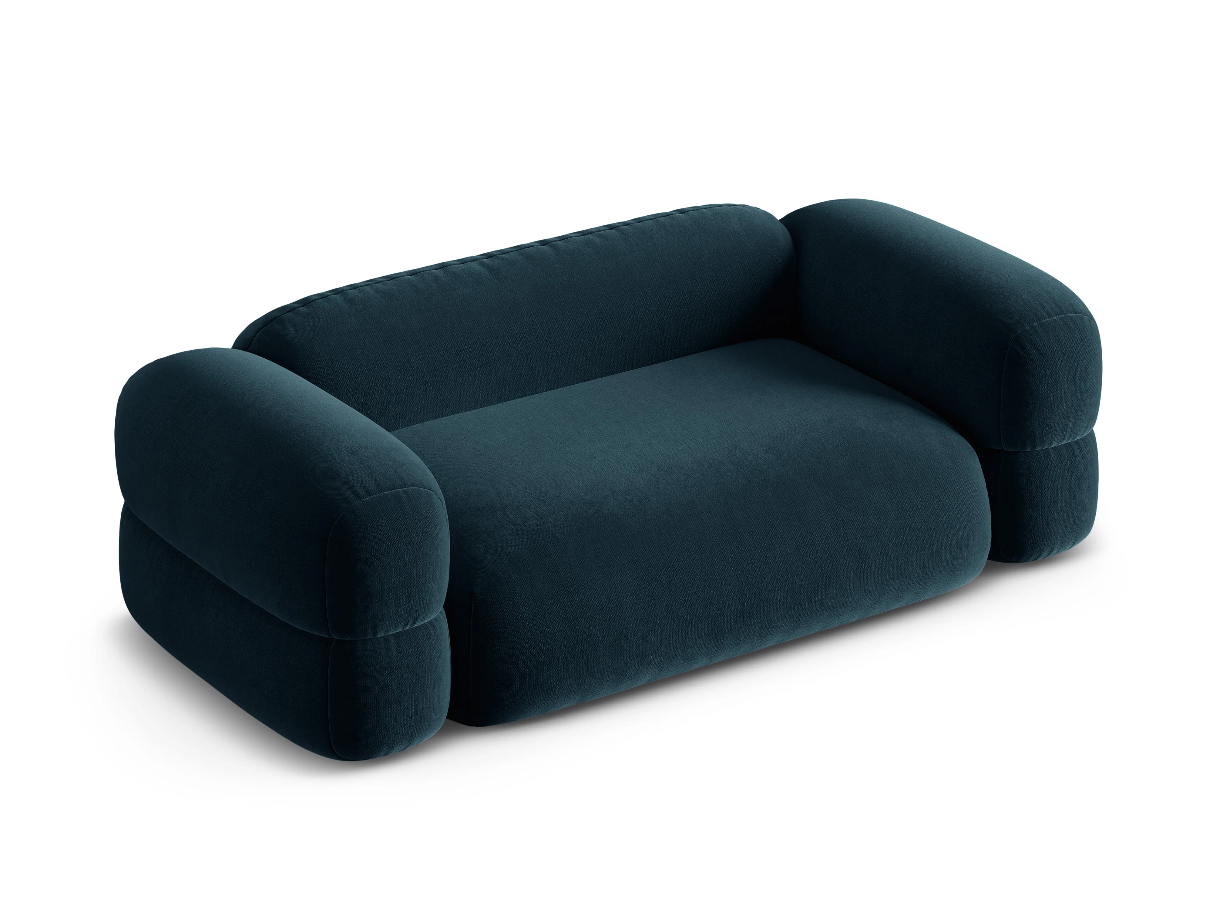 Sofa aksamitna 3-osobowa ROGER niebieski petrol - Image 4